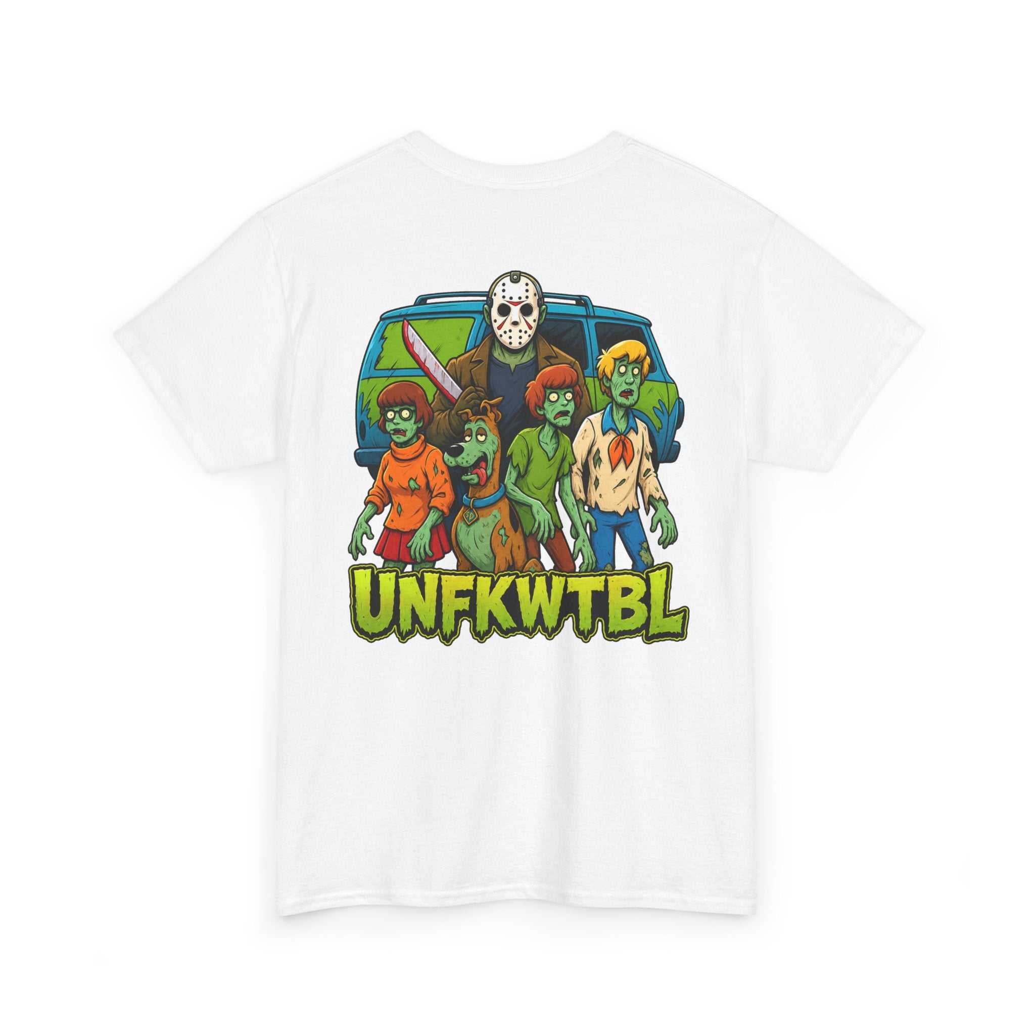 T-Shirt with Jason Voorhees Hanging with Mystery Crew Design