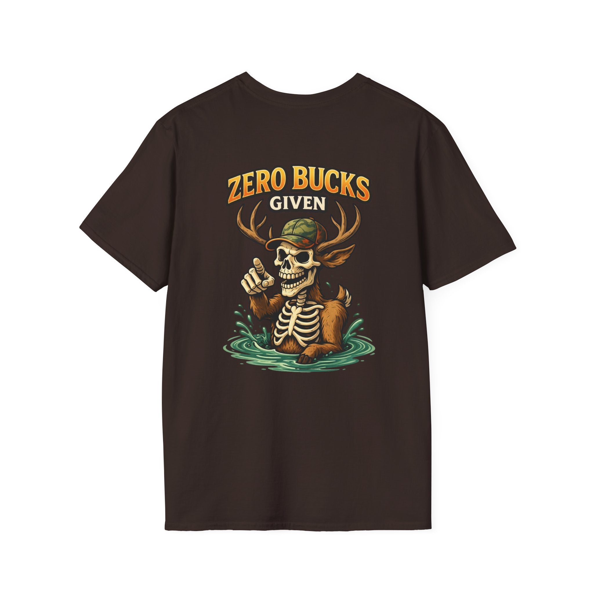 Zero Bucks Given T-Shirt — Skull Deer Hunter Graphic Tee