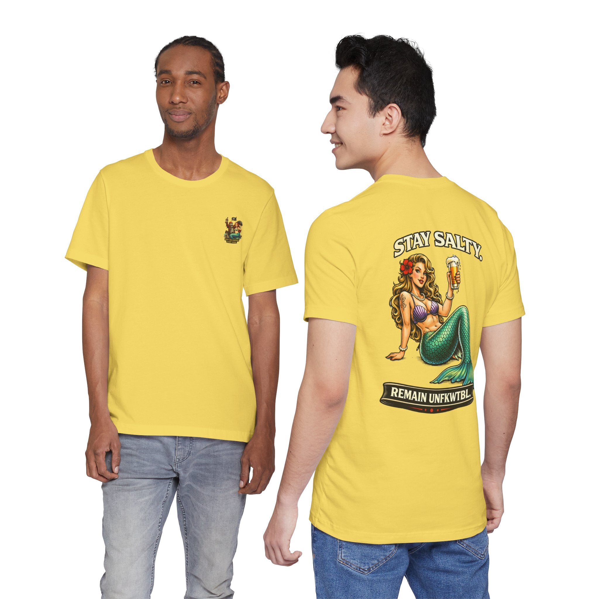 Stay Salty Mermaid T-Shirt — 'Remain UNFKWTBL' Vintage Beach Tee