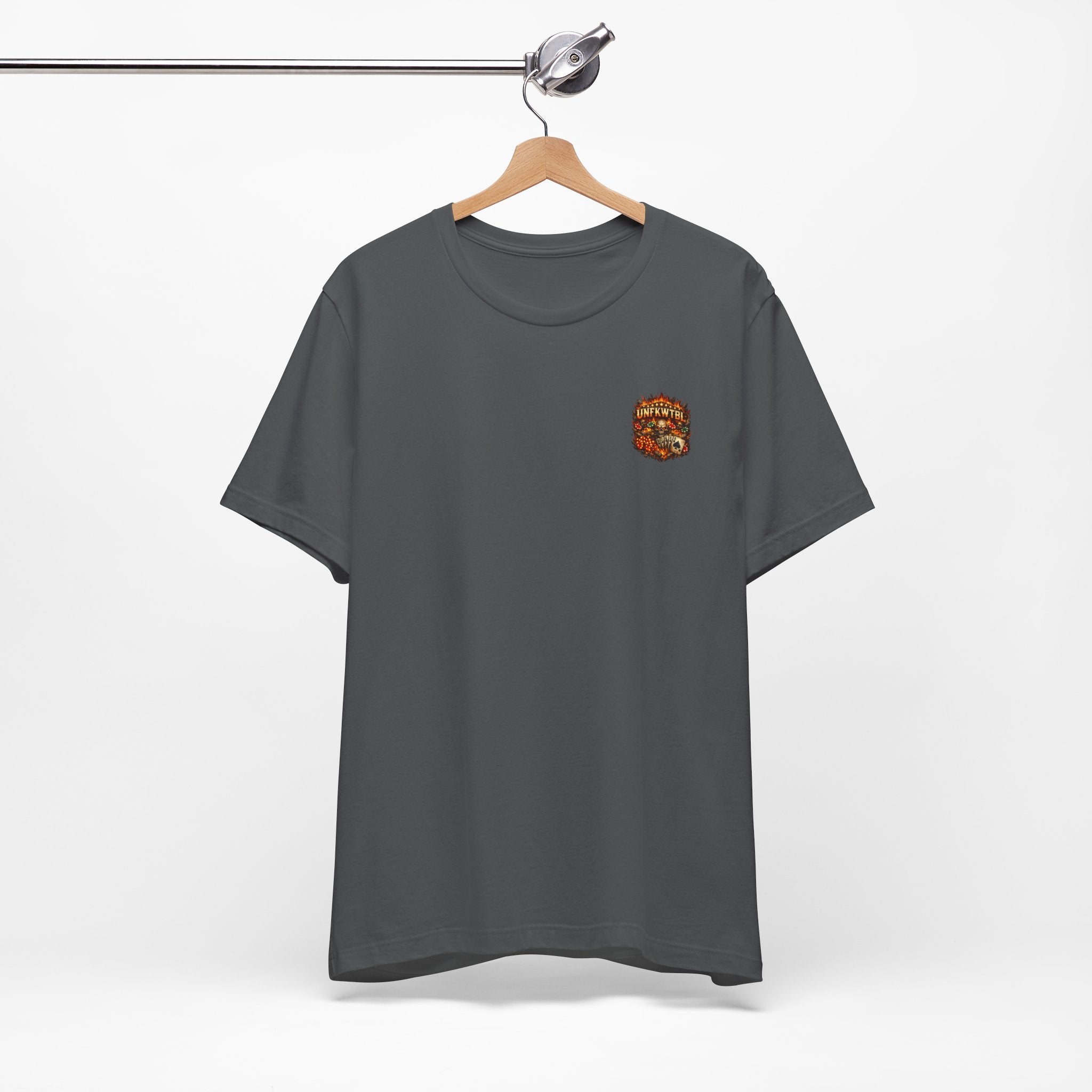 Poker Skull Tee — "The House Is Afraid" Graphic Playing Cards Shirt