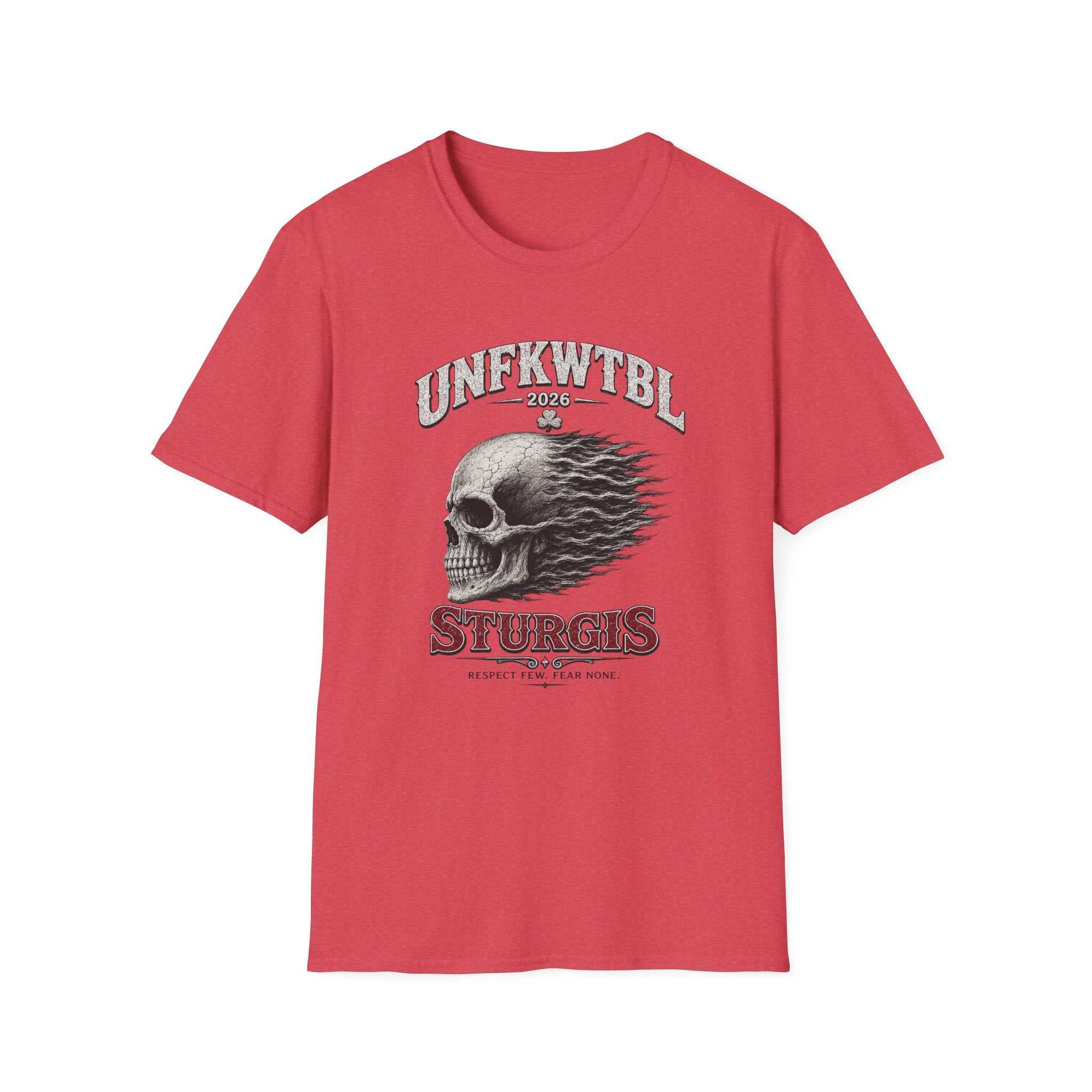 Skull Flame Sturgis T-Shirt — UNFKWTBL 2026 Motorcycle Rally Tee