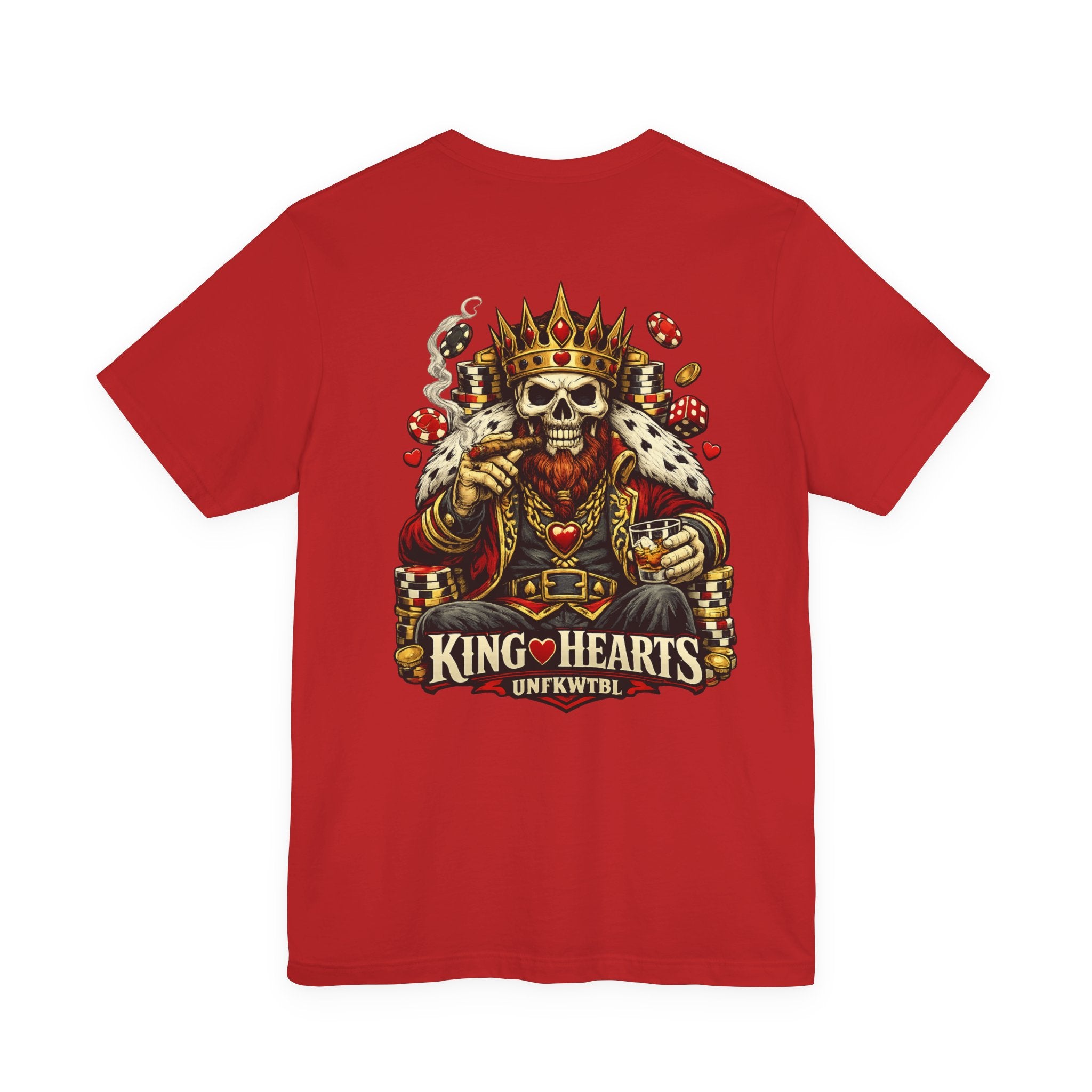 King of Hearts Skull Tee — Poker Playing Card Royalty Graphic T-Shirt