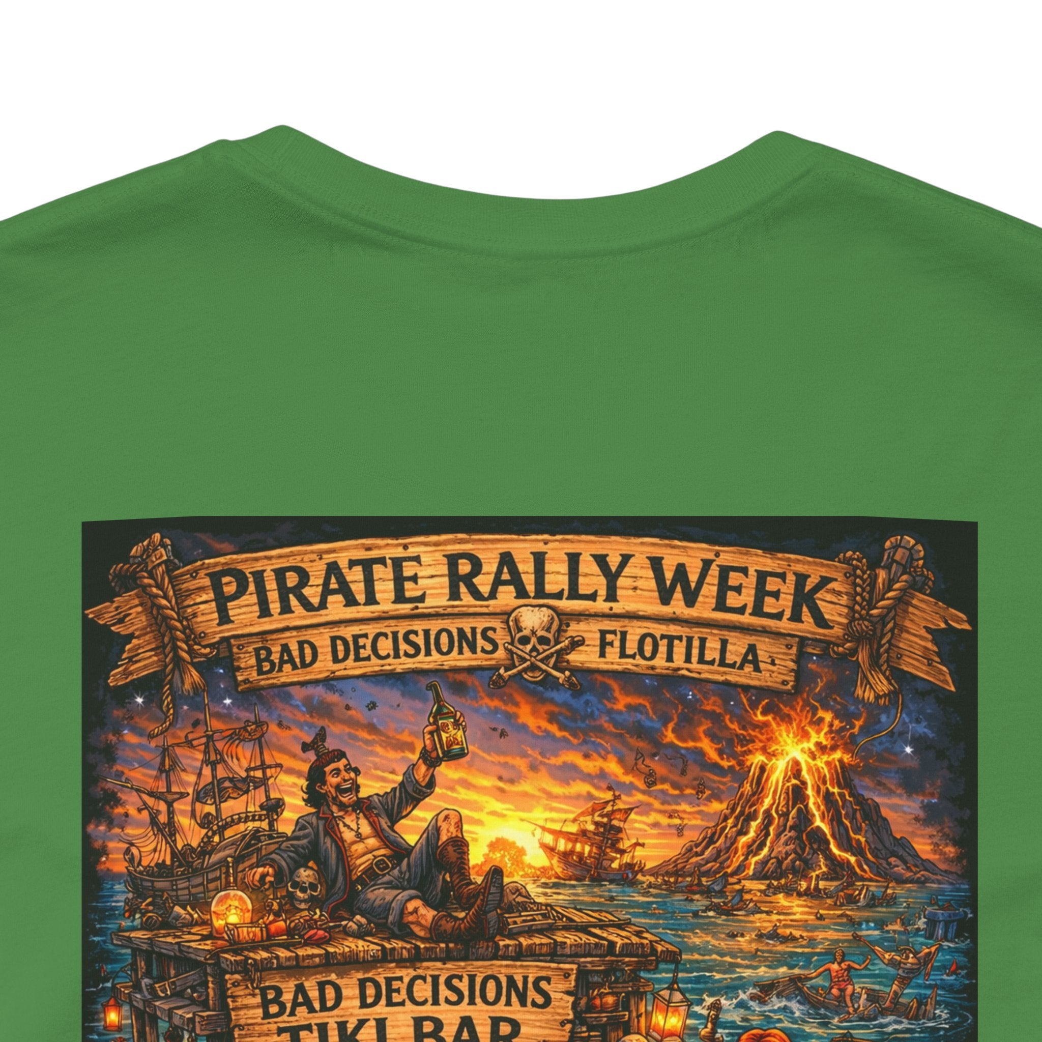 Pirate Rally Vintage Poster Tee — Tiki Bar Adventure Graphic Shirt