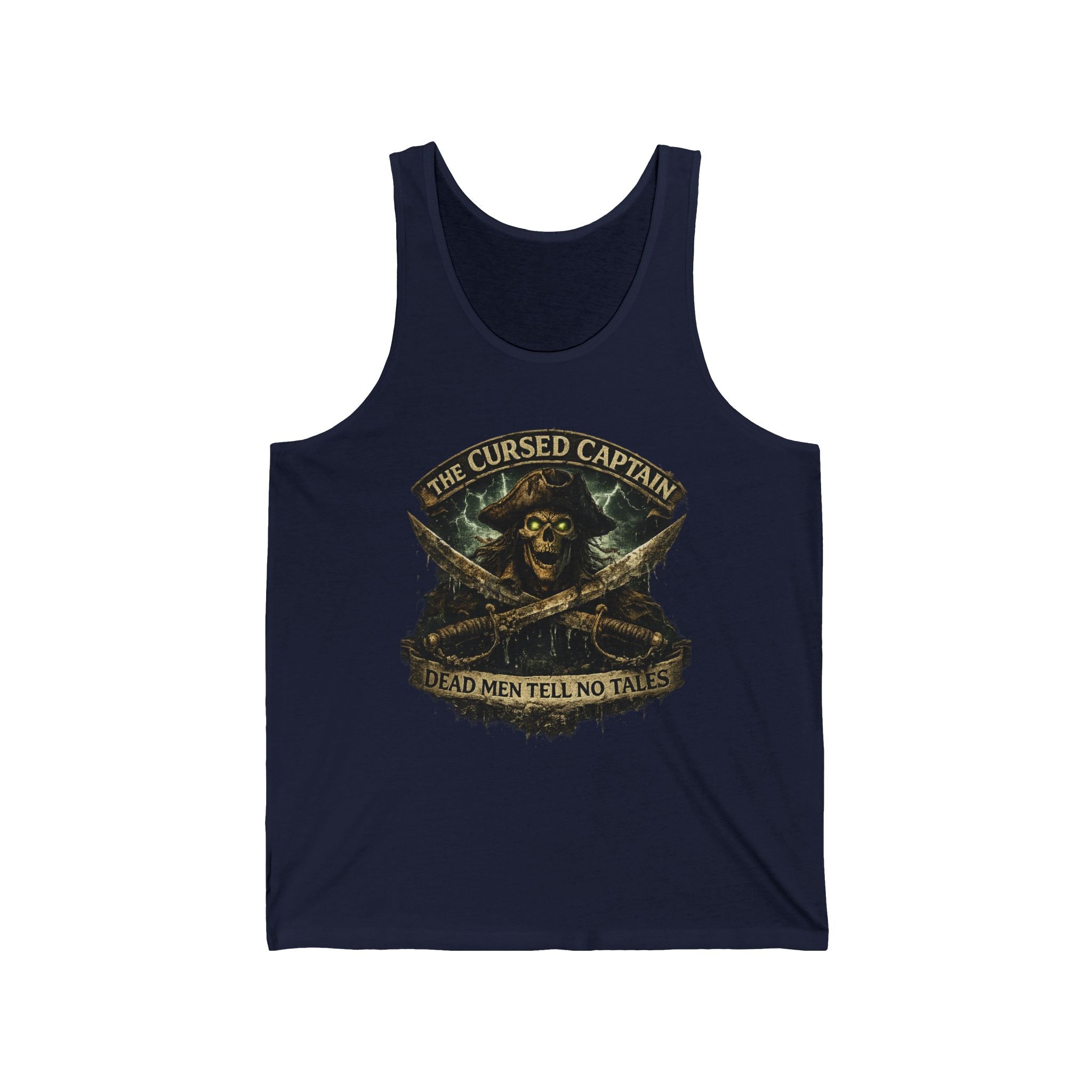 Cursed Captain Tank Top — "The Cursed Captain, Dead Men Tell No Tales" Pirate Skull Tank