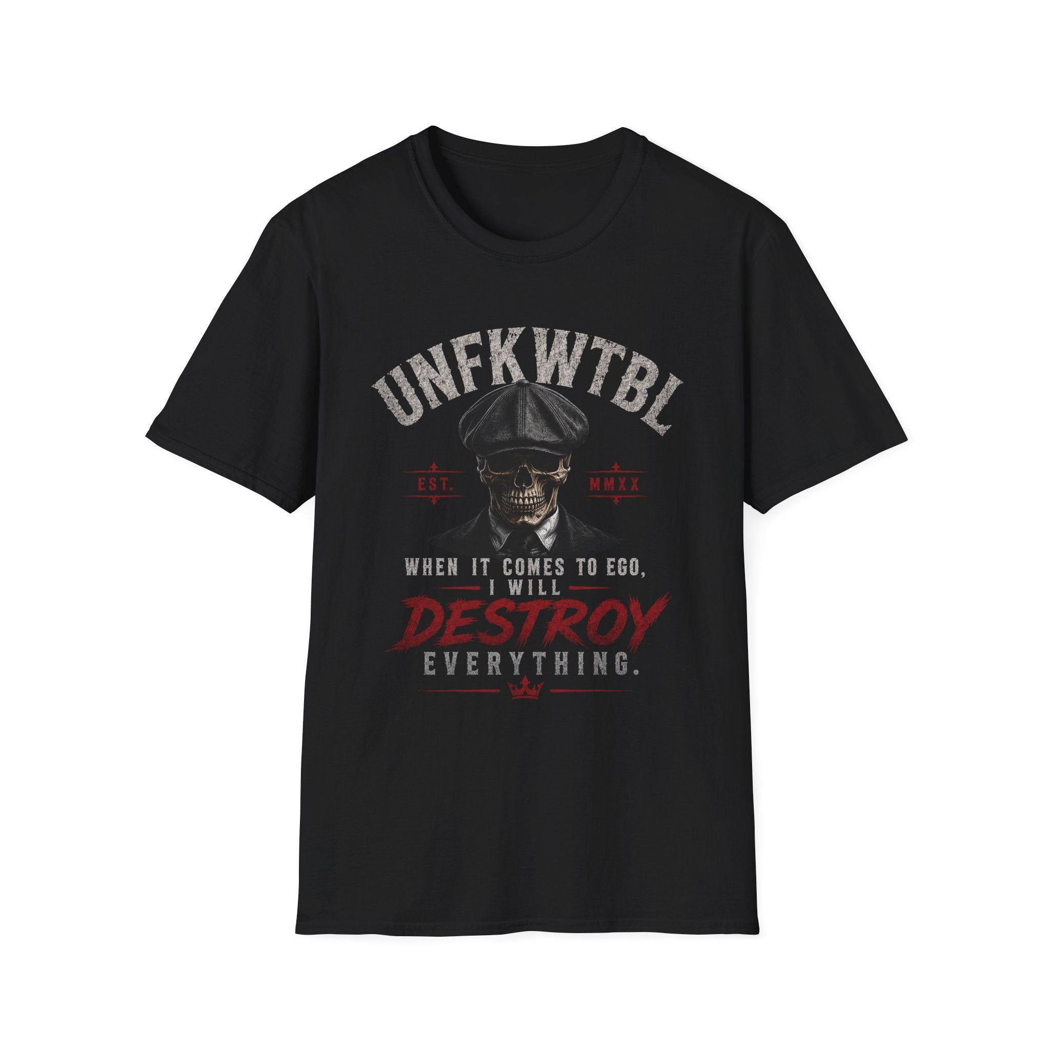 Skull Peaky Blinders T-Shirt with vintage skull and baker cap graphic on soft cotton tee