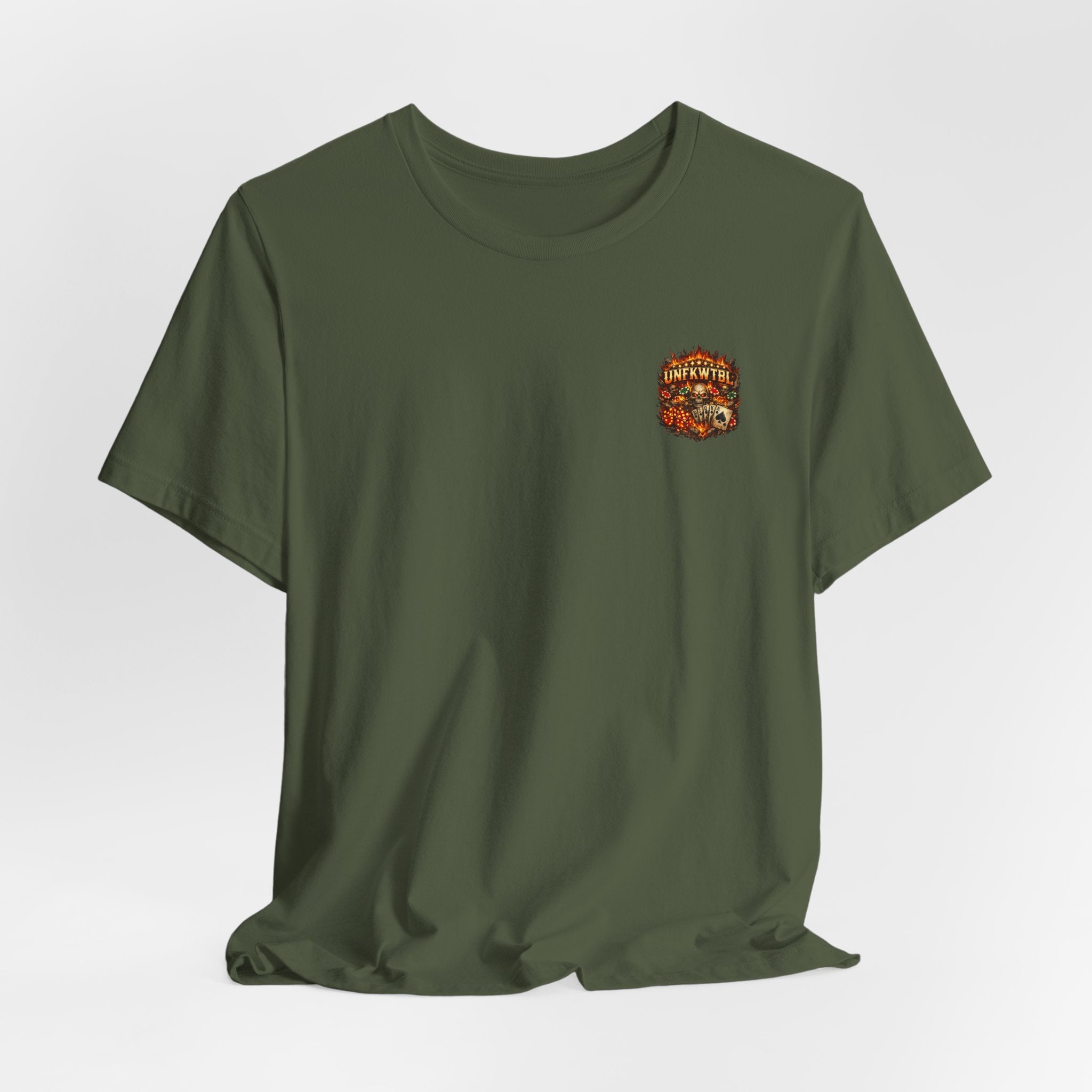 Devil Poker Tee — Fiery Demon Back Graphic T-Shirt