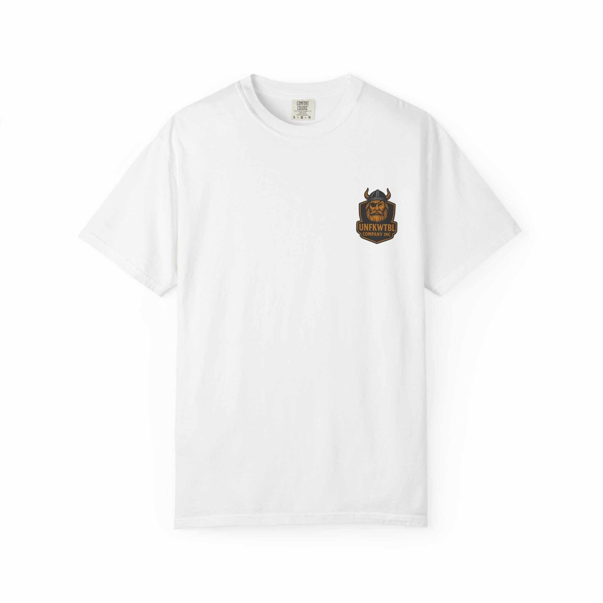 Unisex garment-dyed white T-shirt with Beast King graphic, soft cotton, casual and vintage style