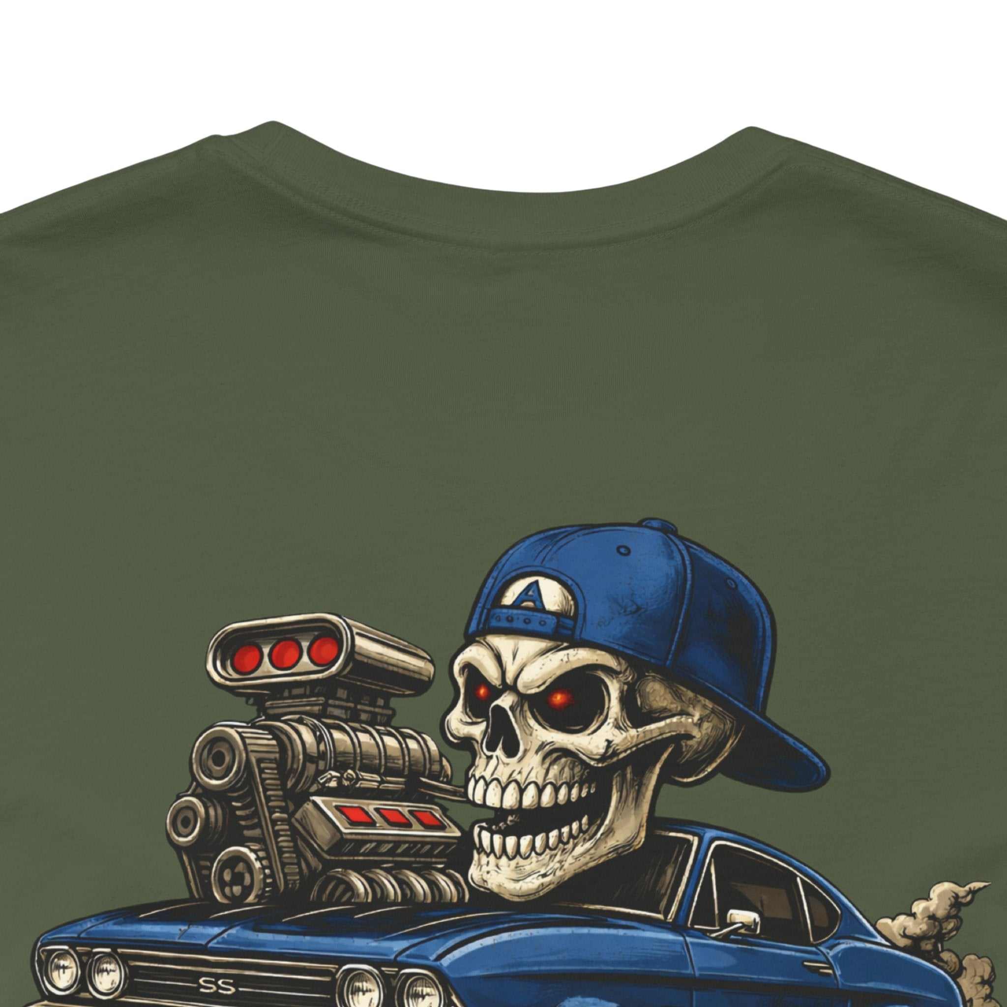 Burnout Skull Muscle Car Tee — "Still Burnin' Rubber" Graphic T-Shirt