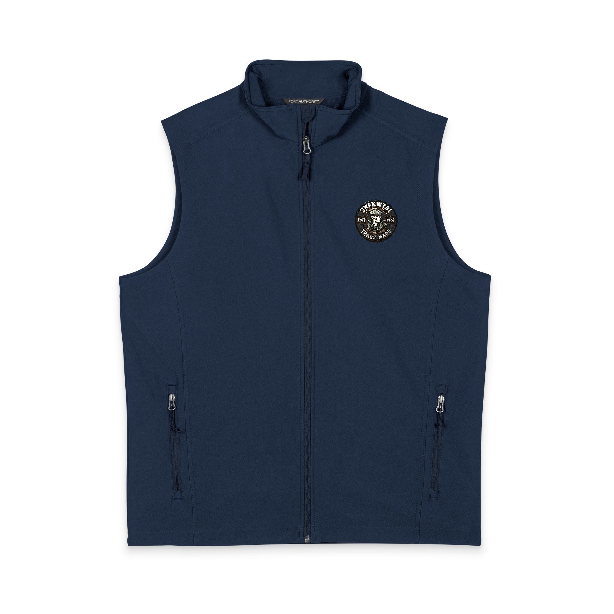Embroidered 'Peaky Blinder' Skeleton Floral Crest Soft Shell Vest