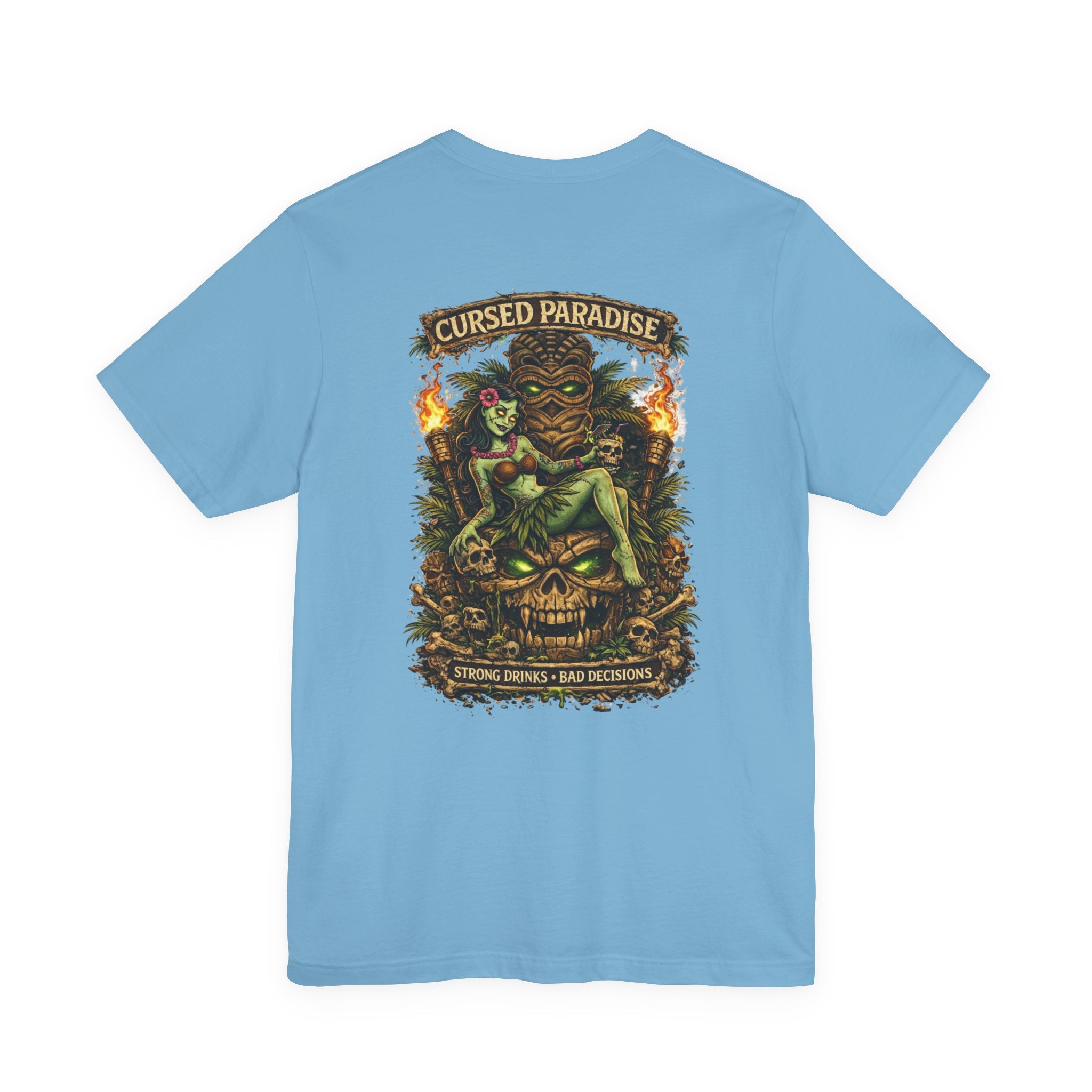 Cursed Paradise T-Shirt — Tropical Tiki Skull Graphic Tee