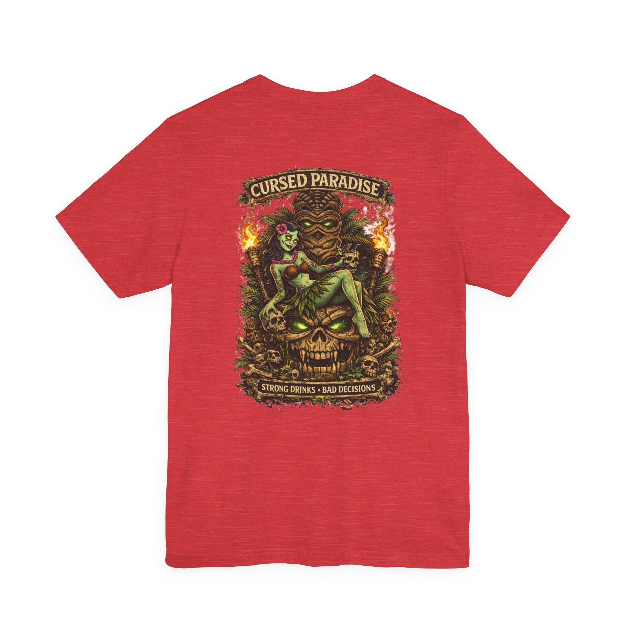 Cursed Paradise T-Shirt — Tropical Tiki Skull Graphic Tee