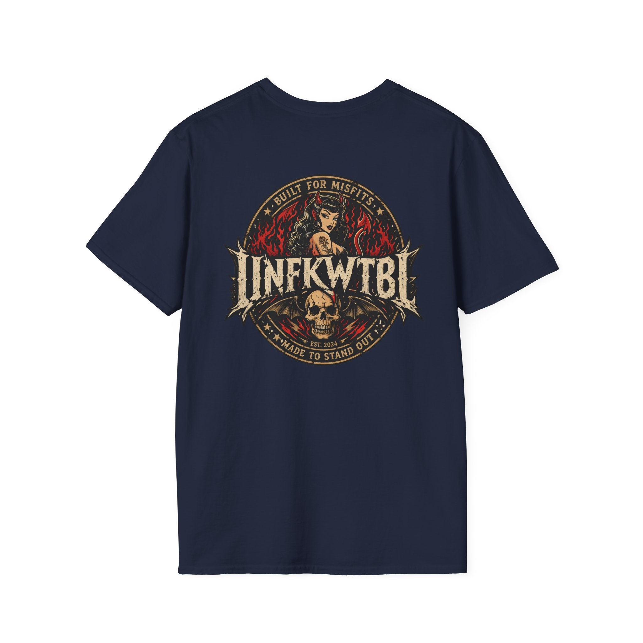 Graphic T-Shirt — 'UNFKWTBL' Vintage Rock Skull Design