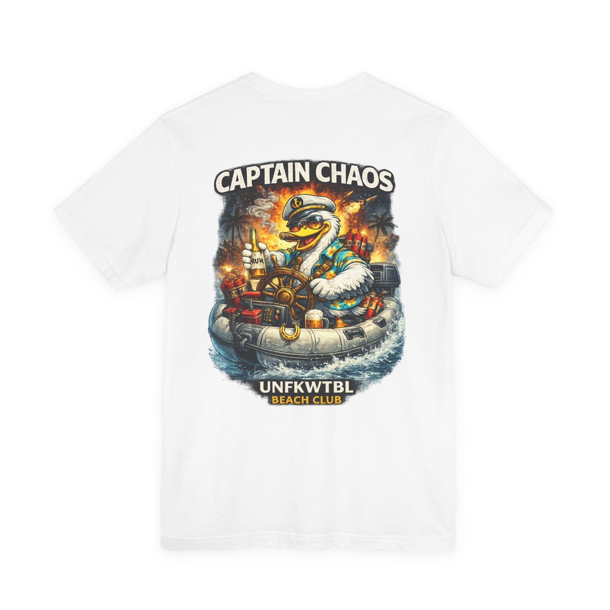 Captain Chaos Tee — Retro Beach Club Duck Graphic T‑Shirt