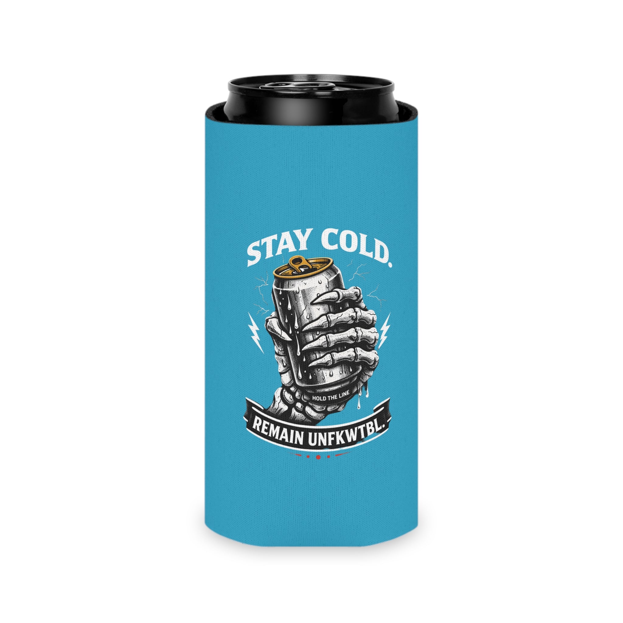 Can Cooler — 'Stay Cold / Check Out the Waves' Surf Skeleton Drink Koozie