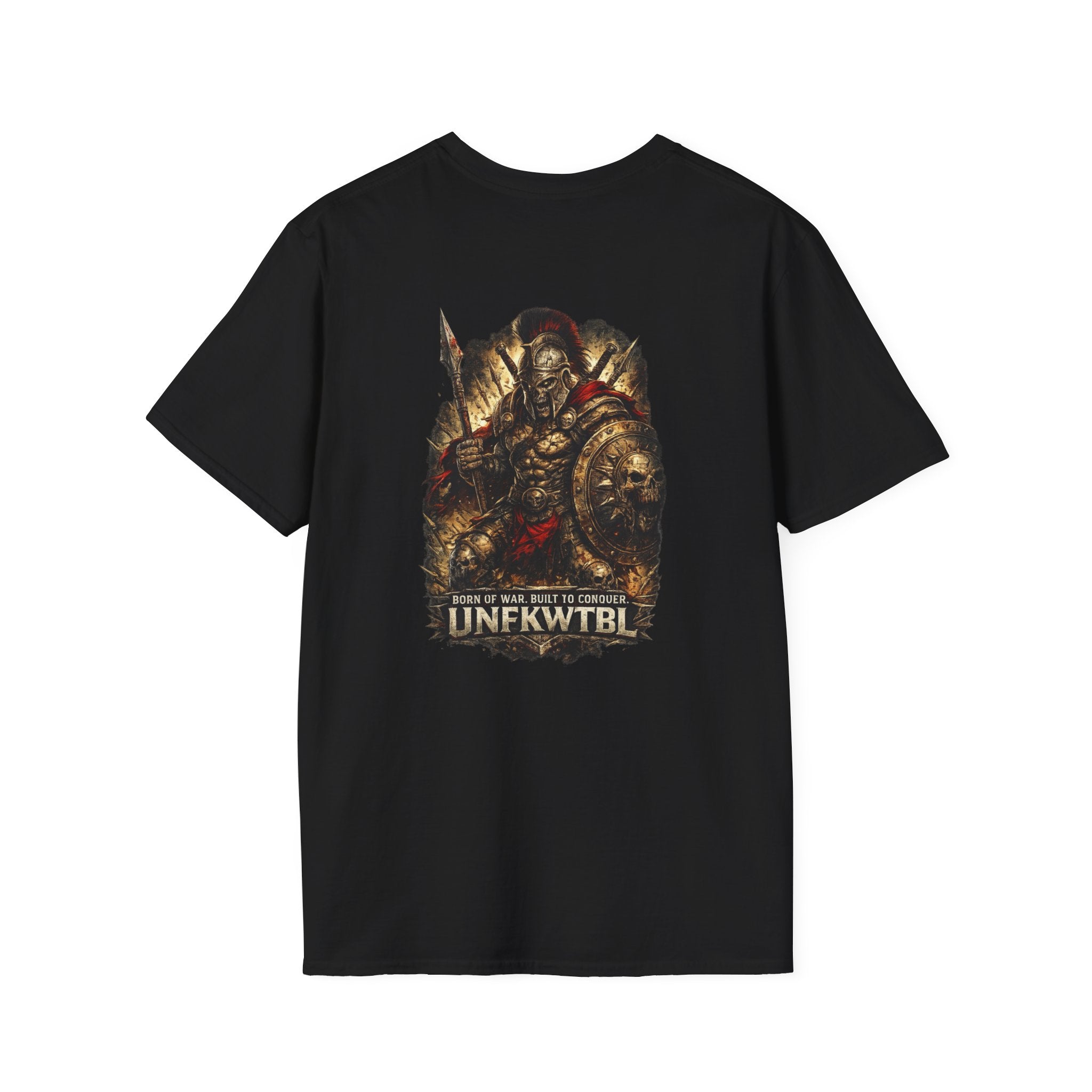 Spartan Dark Warrior Graphic T-Shirt — Vintage Grim Knight Design