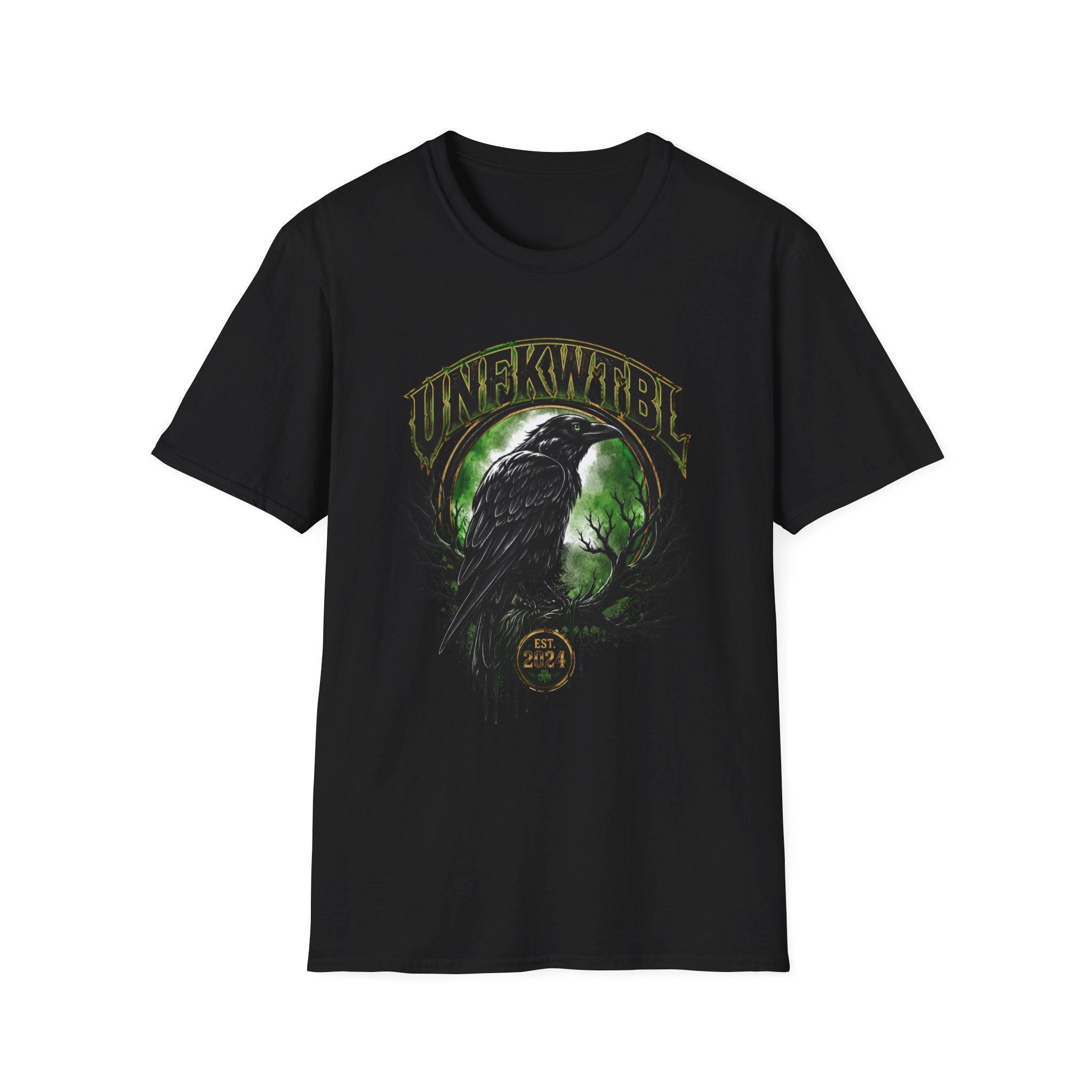 Raven Moon T-Shirt — 'UNFKWTBL' Gothic Crow Graphic Tee
