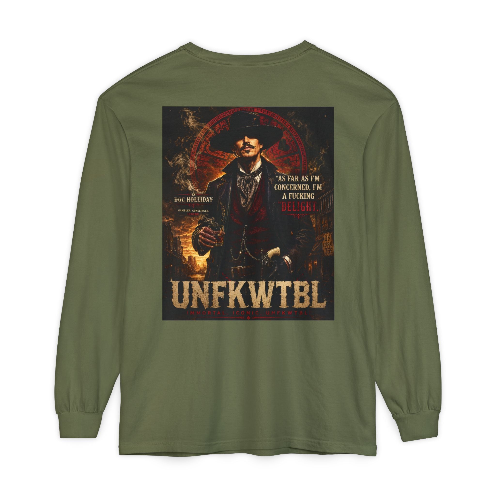 Unfkwtbl Vintage Western Long Sleeve T‑Shirt — Gunslinger Graphic