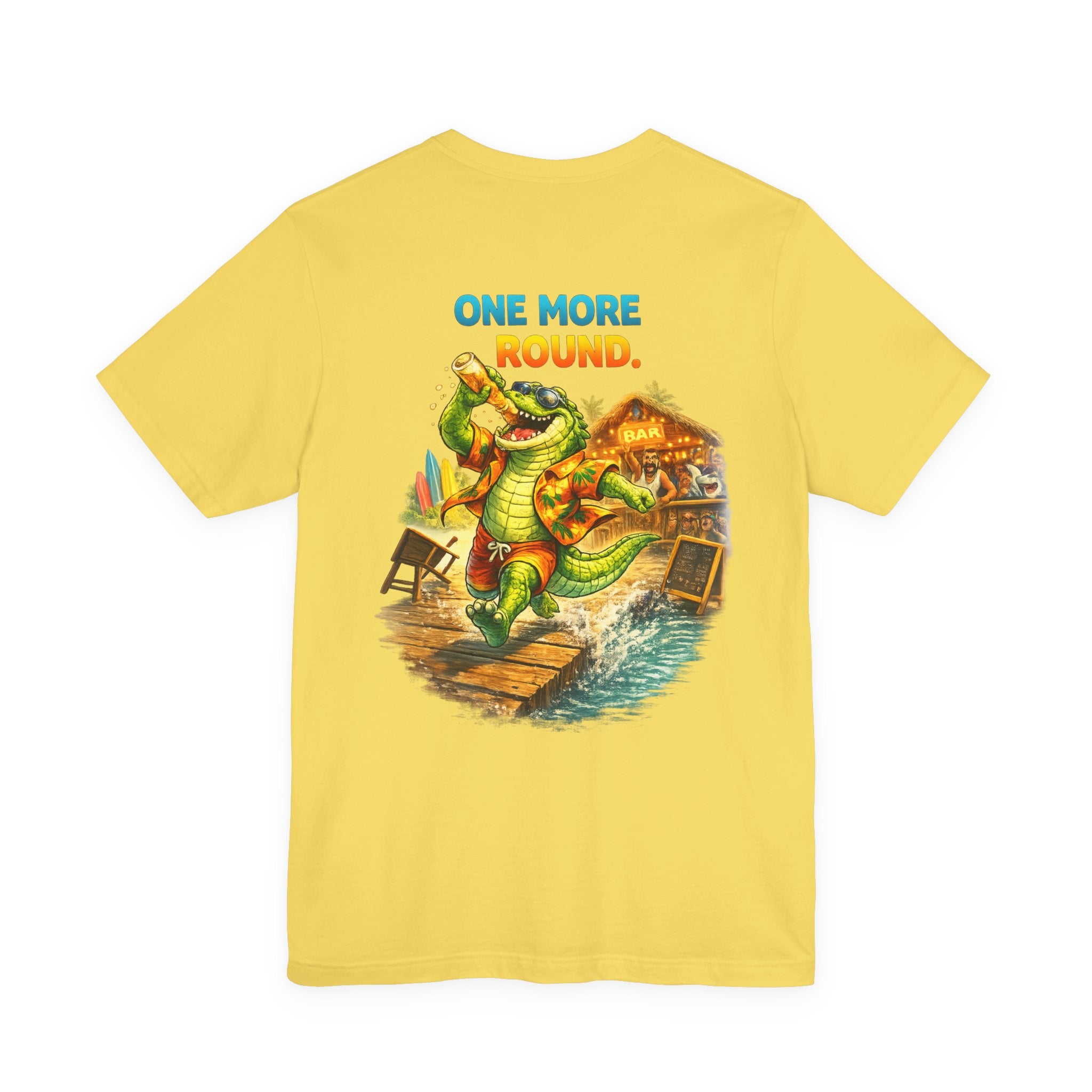 One More Round Turtle Tee — Retro Alligator Bar Fishing Graphic T-Shirt