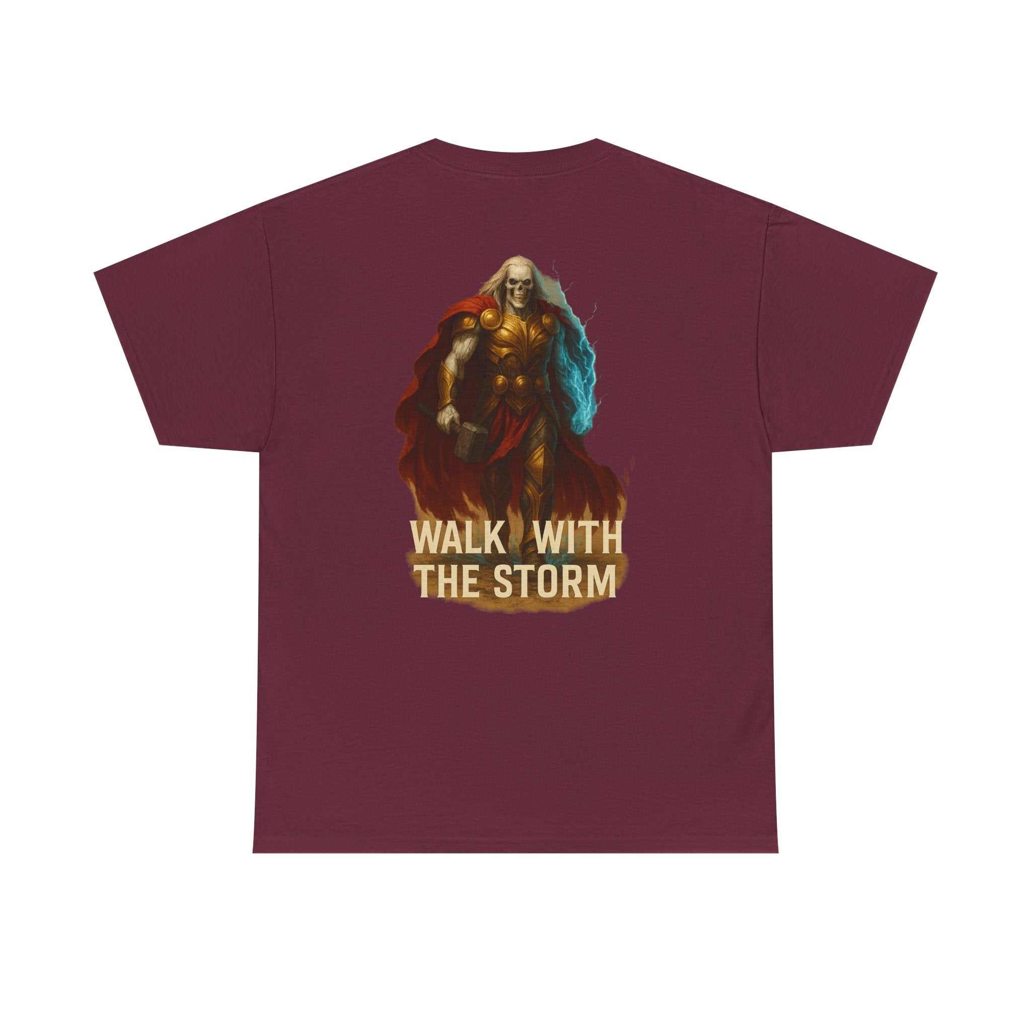 Thor Lightning unisex tee featuring bold Norse mythology design on heavy cotton fabric