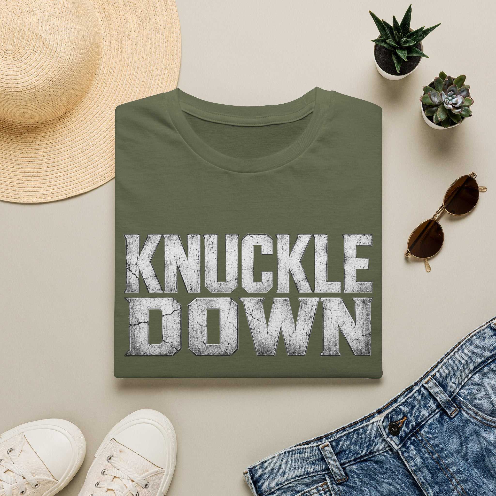 Knuckle Down Graphic T-Shirt — Bold Motivational Workout Tee
