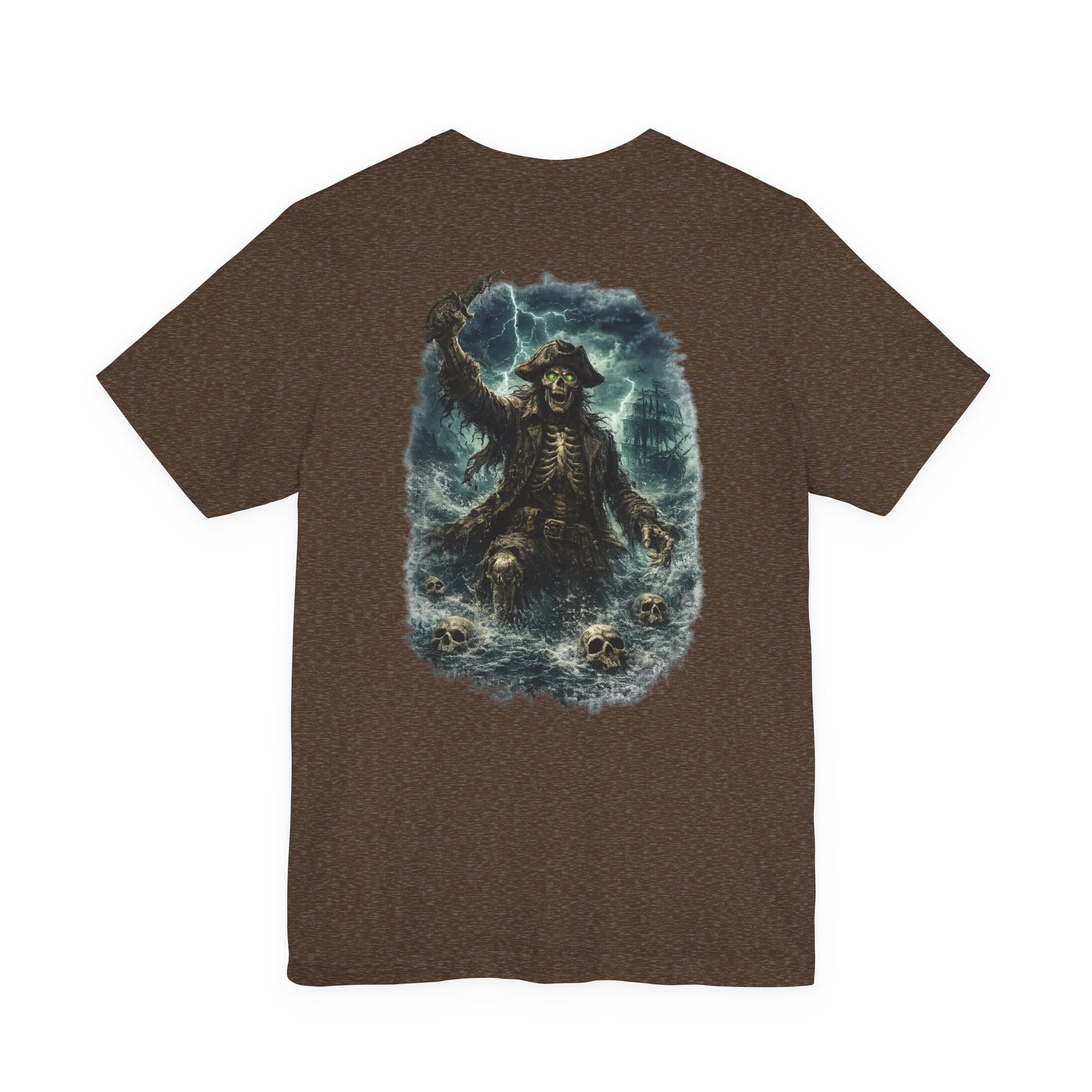 Pirate Skeleton Storm Tee — Nautical Skull Captain Graphic T-Shirt
