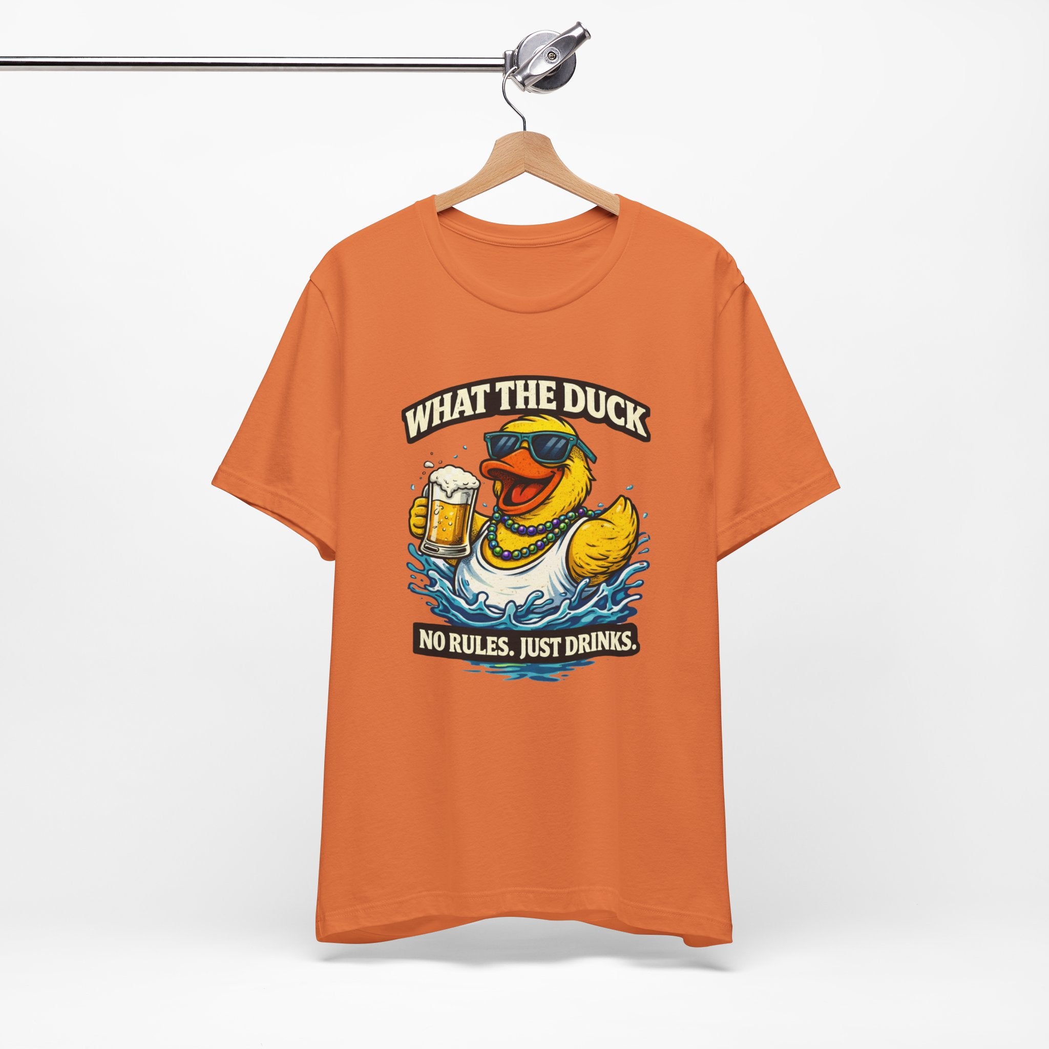What The Duck Tee — 'No Rules, Just Drinks' Funny Beer Duck T-Shirt