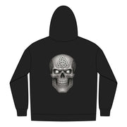 Black hoodie with UNFKWTBL COMPANY INC skull logo on back and full zip front