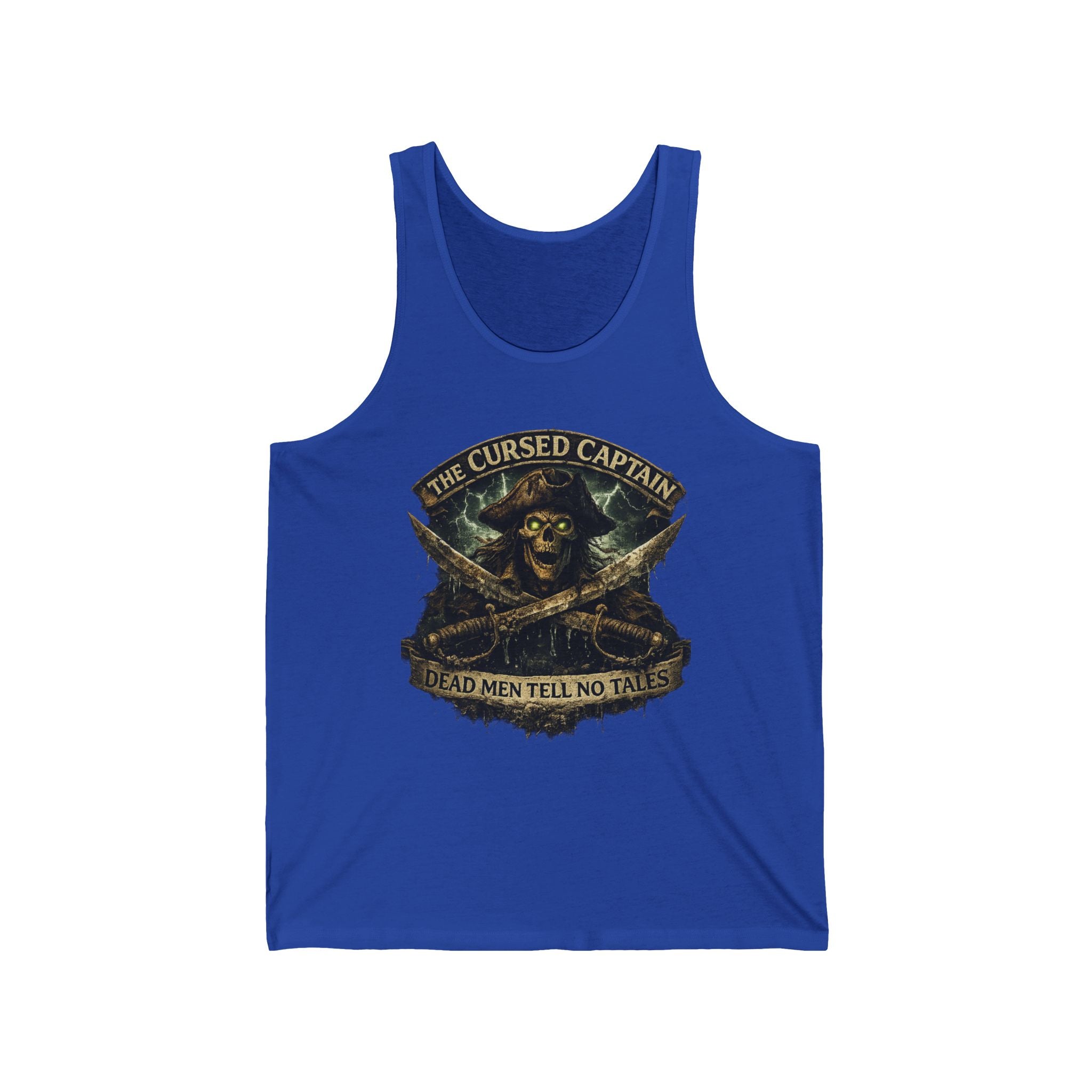 Cursed Captain Tank Top — "The Cursed Captain, Dead Men Tell No Tales" Pirate Skull Tank