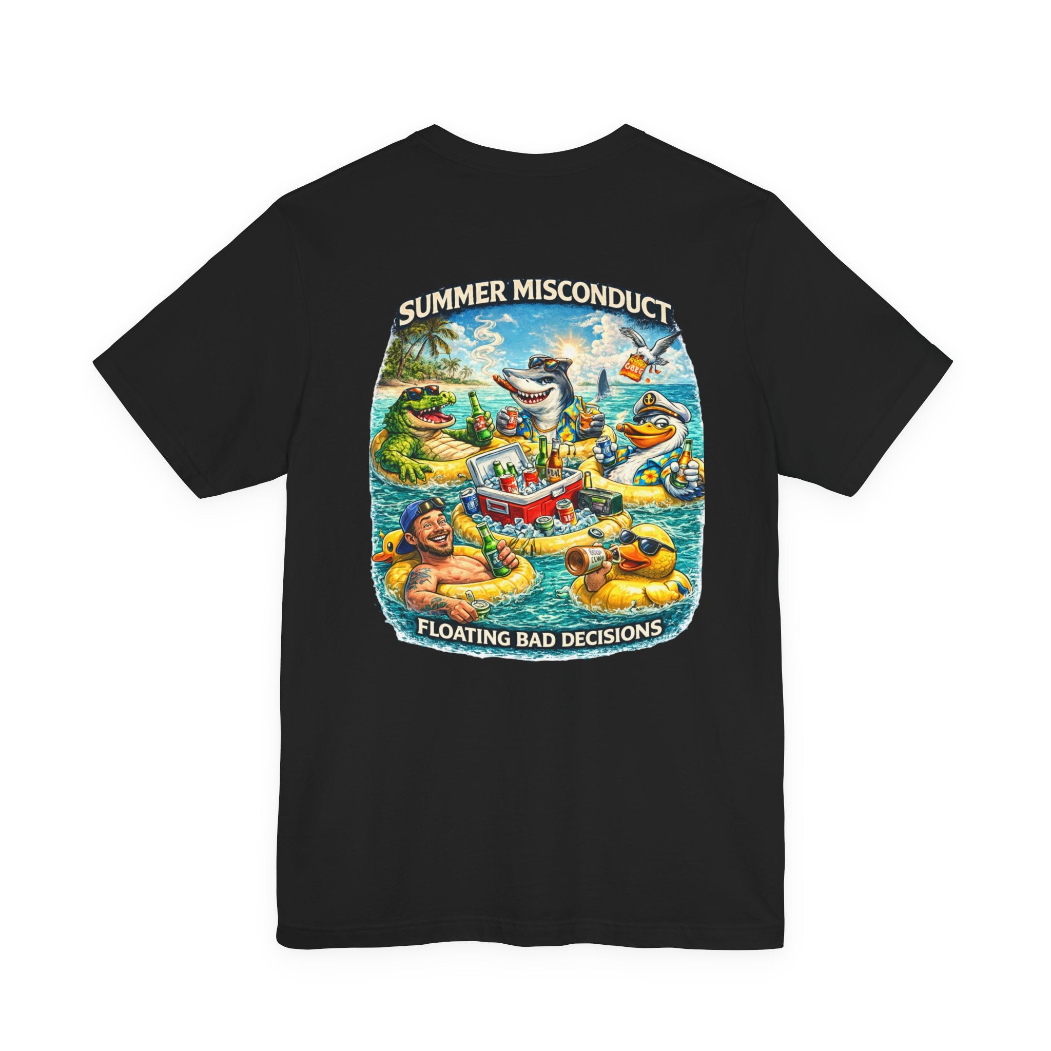 Summer Misconduct T-Shirt – 'Floating Bad Decisions' Beach Party Graphic Tee