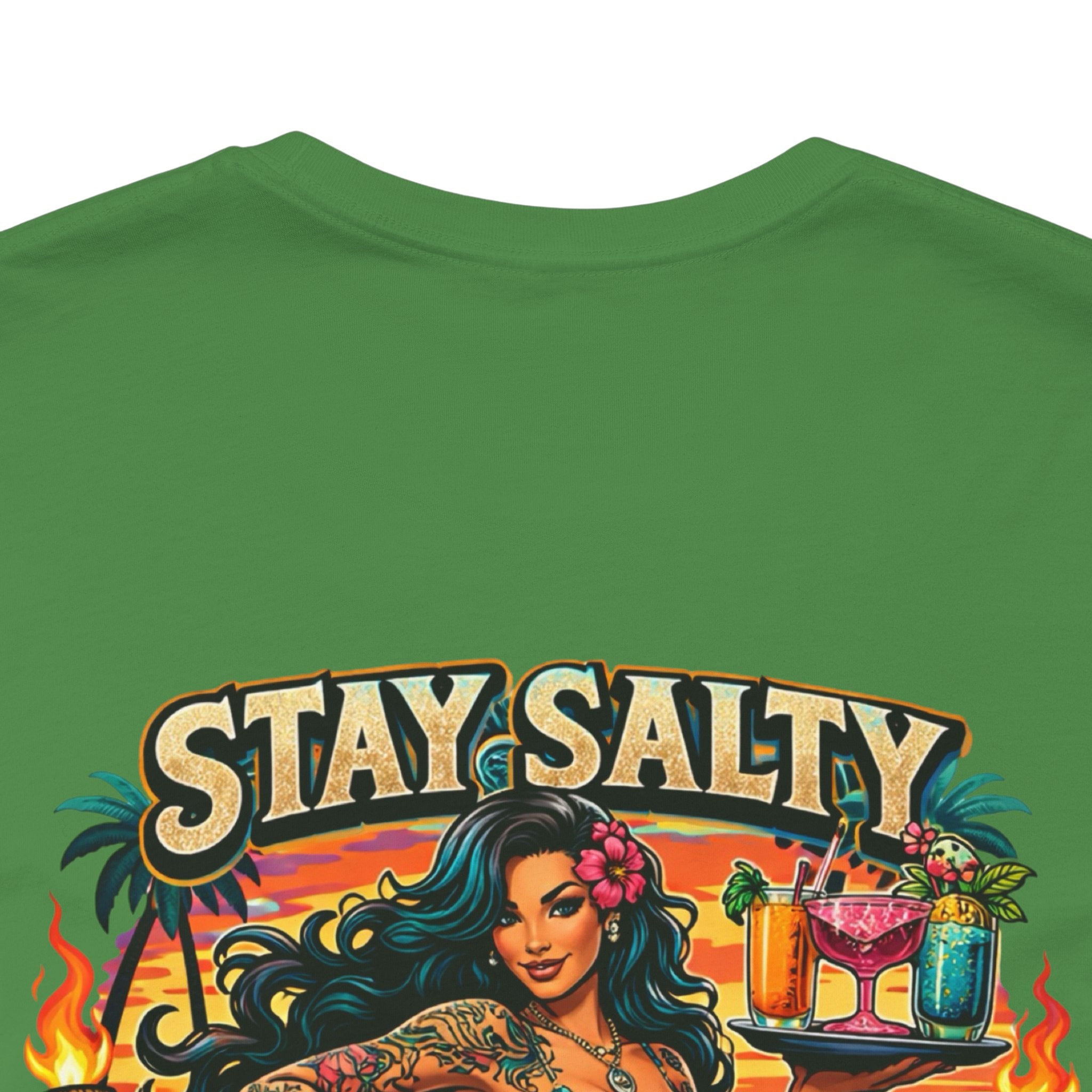 Stay Salty Tiki Club Tee — Vintage Hawaiian Pin-Up Surf Shirt