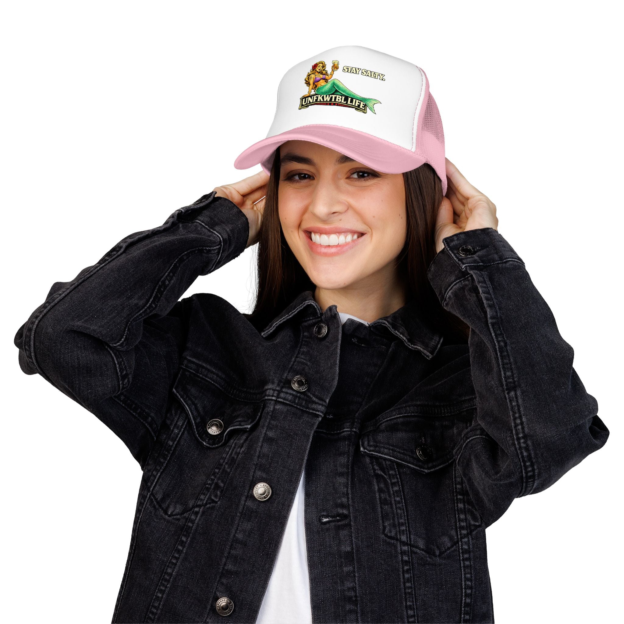 Trucker Hat - "Stay Salty. UNFKWTBL LIFE" Mermaid Foam Trucker Hat