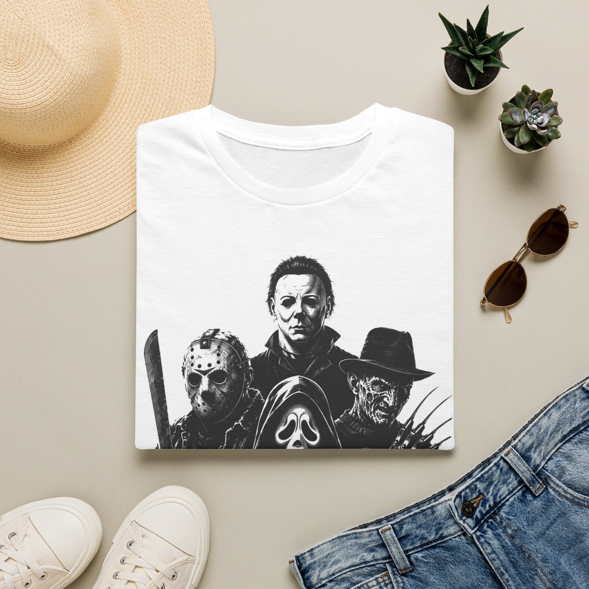 Horror Icons T-Shirt — Michael Myers, Jason, Freddy & Ghostface Graphic Tee