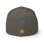 Unfkwtbl Embroidered Cap with gold shamrock and metallic embroidery, structured mid-profile hat for St. Patrick’s Day