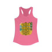 Pink Kindness Vibes Racerback Tank with motivational beach design for women