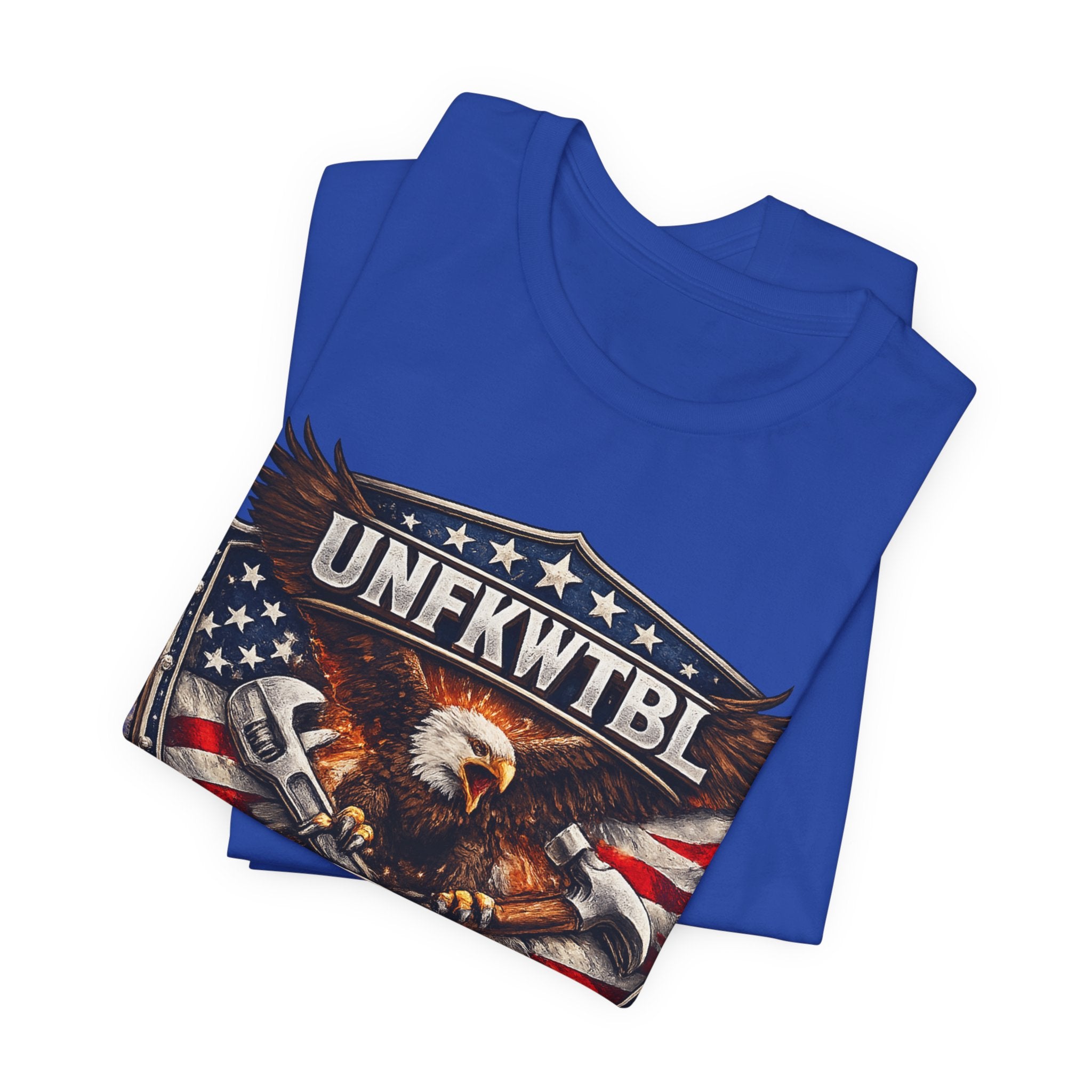 We Build America T-Shirt — Patriotic Eagle Flag Graphic Tee (UNFKWTBL)
