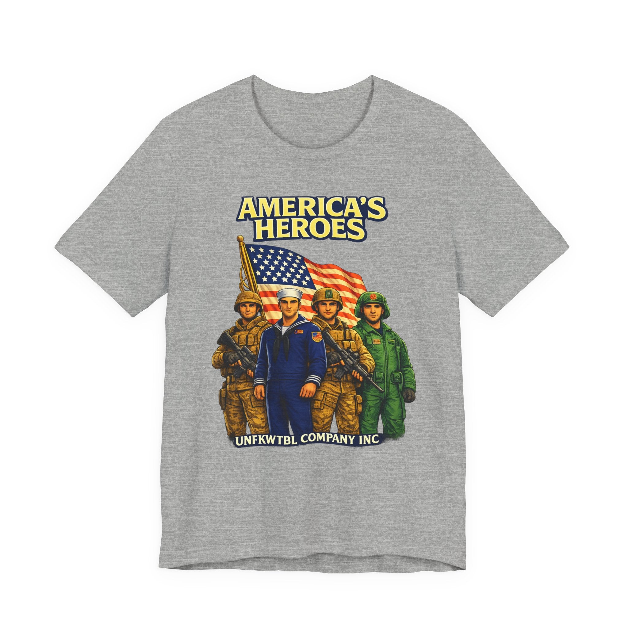 America's Heroes T-Shirt — Patriotic Military Vintage Graphic Tee