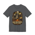 Graphic Tee — 'Bad Decisions Brewed Here' Skeleton Beer Shirt
