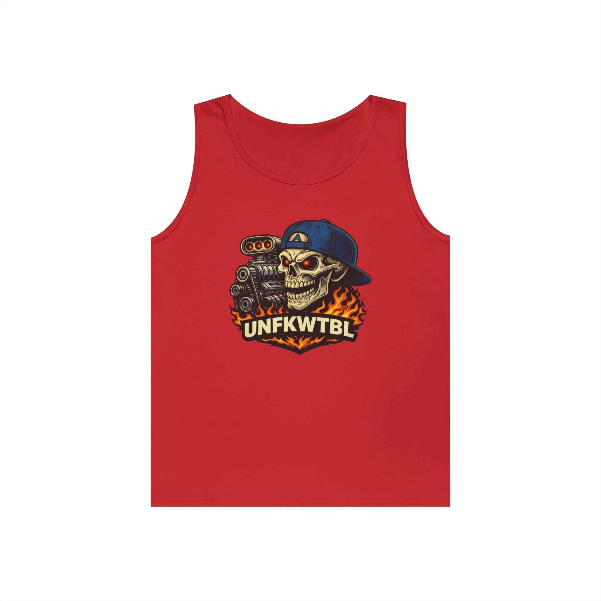 Skull Mechanic Tank Top — 'UNFKWTBL' Vintage Hot Rod Graphic