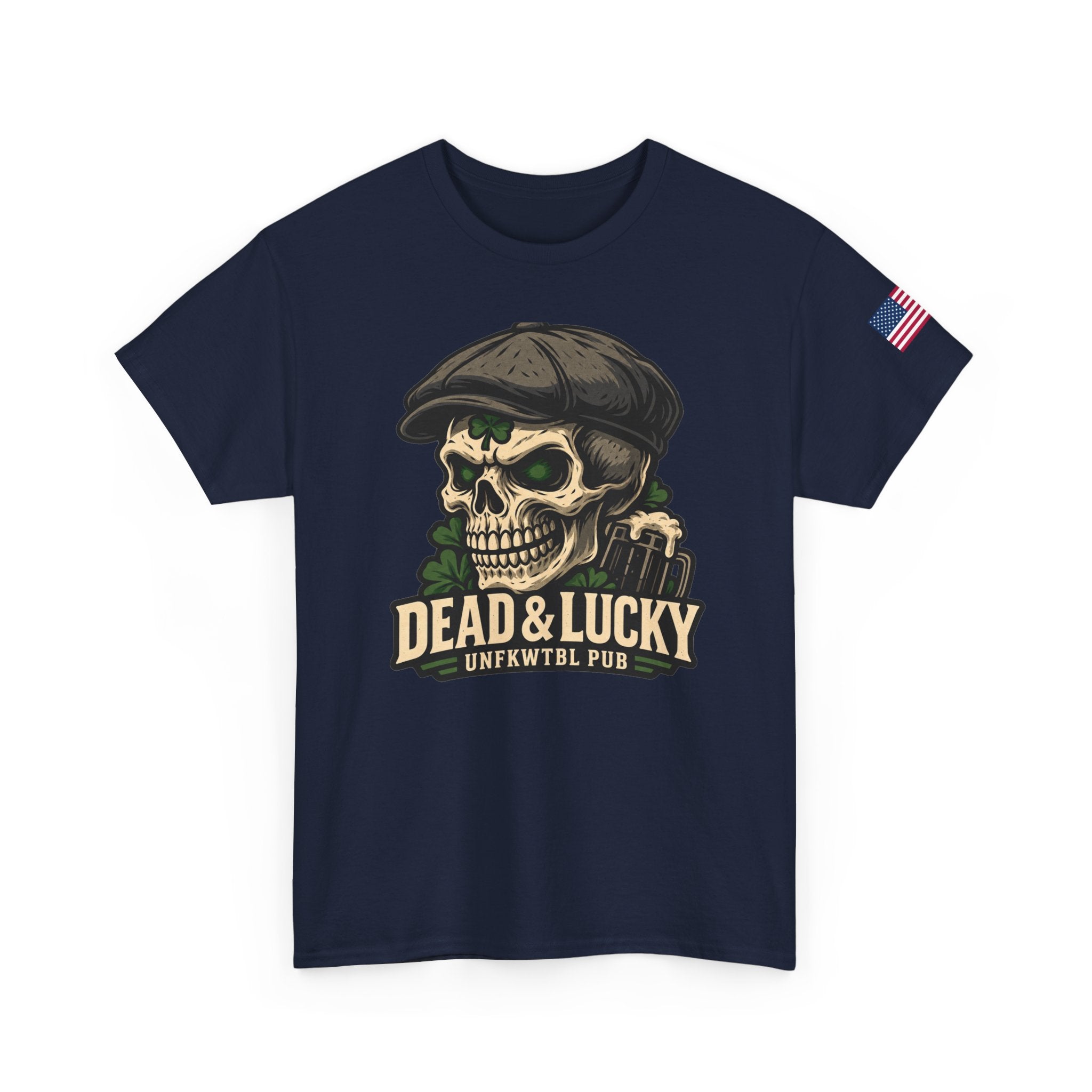 Dead & Lucky Skull Tee Irish Pub Shirt UNFKWTBL