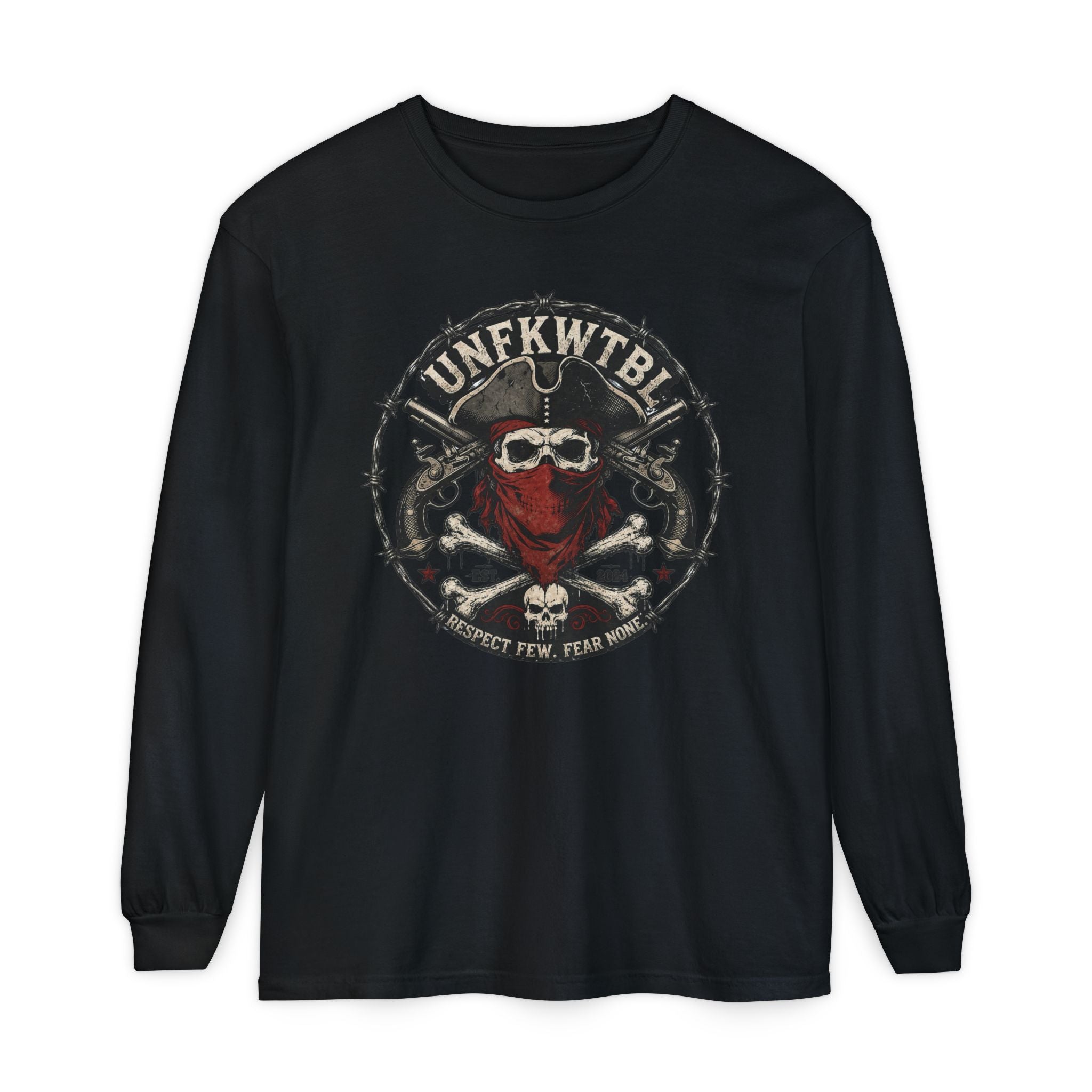 Skull Bandana Long Sleeve T-Shirt — UNFKWTBL Graphic