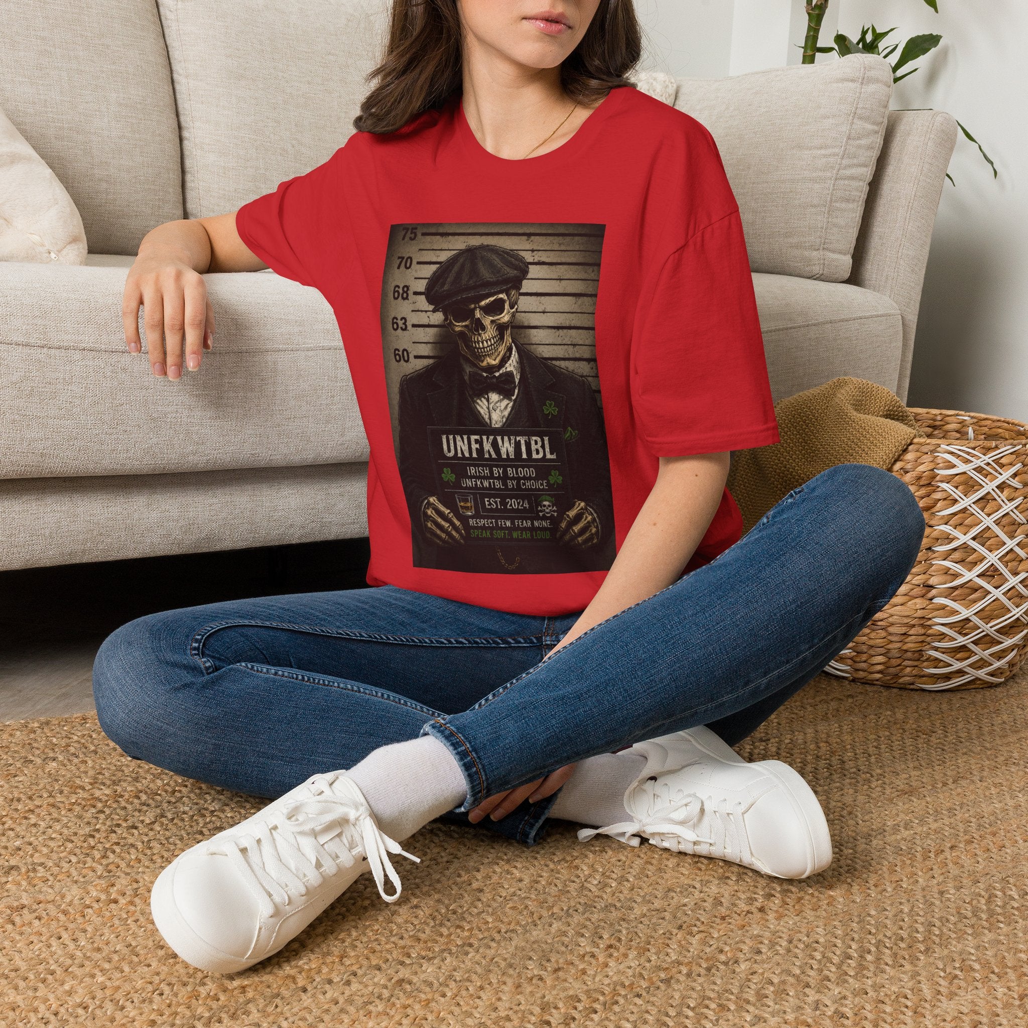 Skull Mugshot T-Shirt — Vintage Peaky Blinders Skeleton Graphic Tee