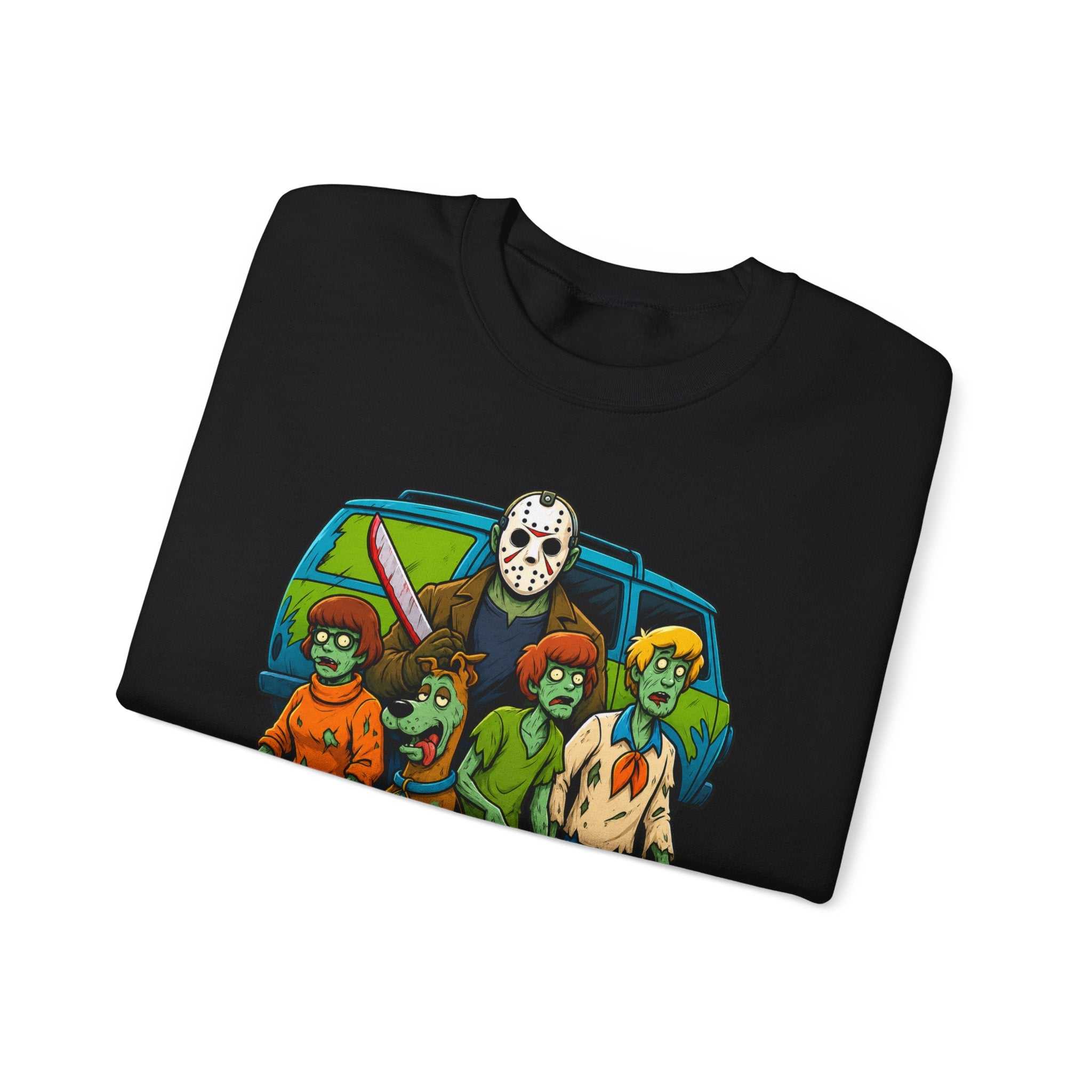 Horror Squad Crewneck Sweatshirt — Cartoon Zombie Kids & Jason Design (UNFKWTBL)
