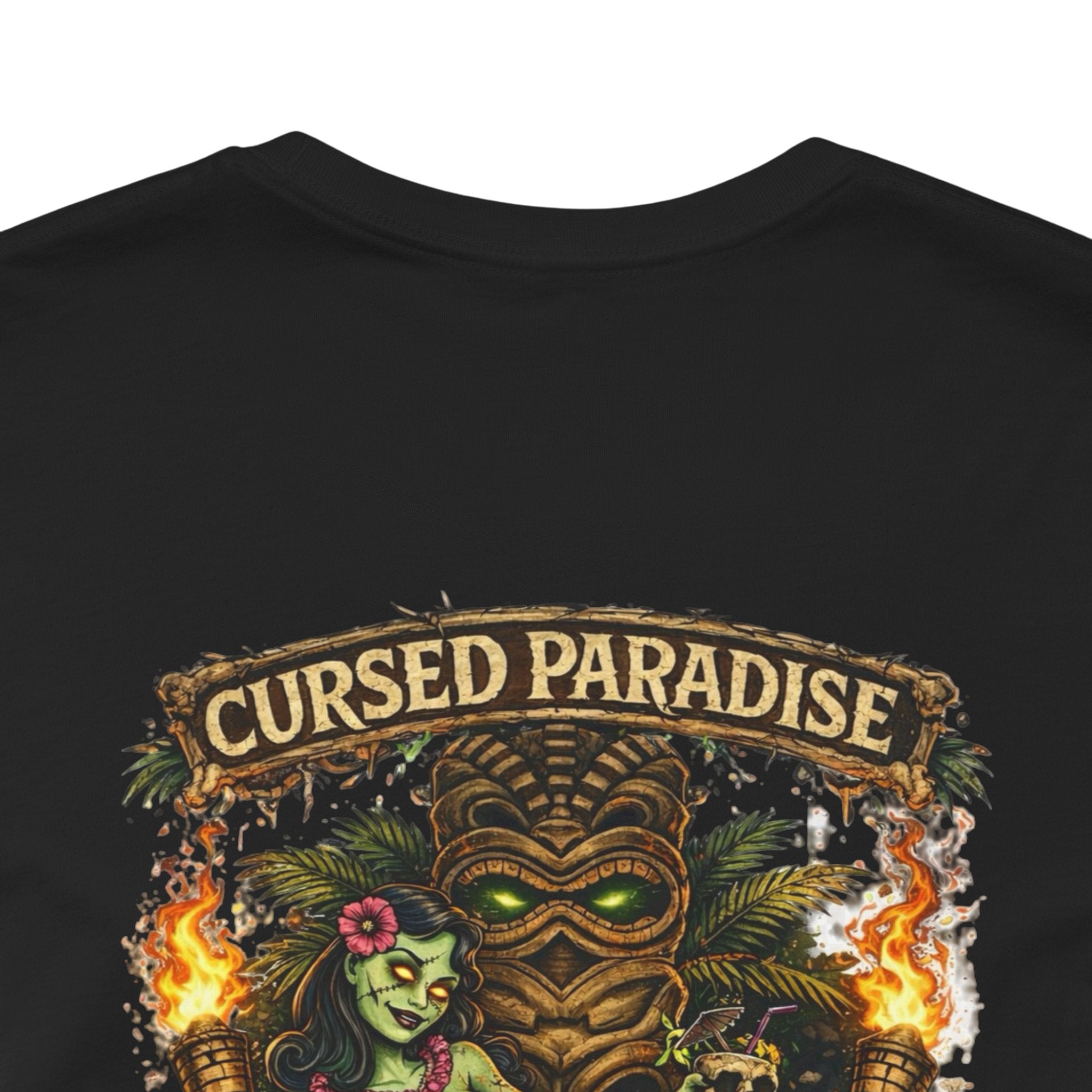 Cursed Paradise T-Shirt — Tropical Tiki Skull Graphic Tee