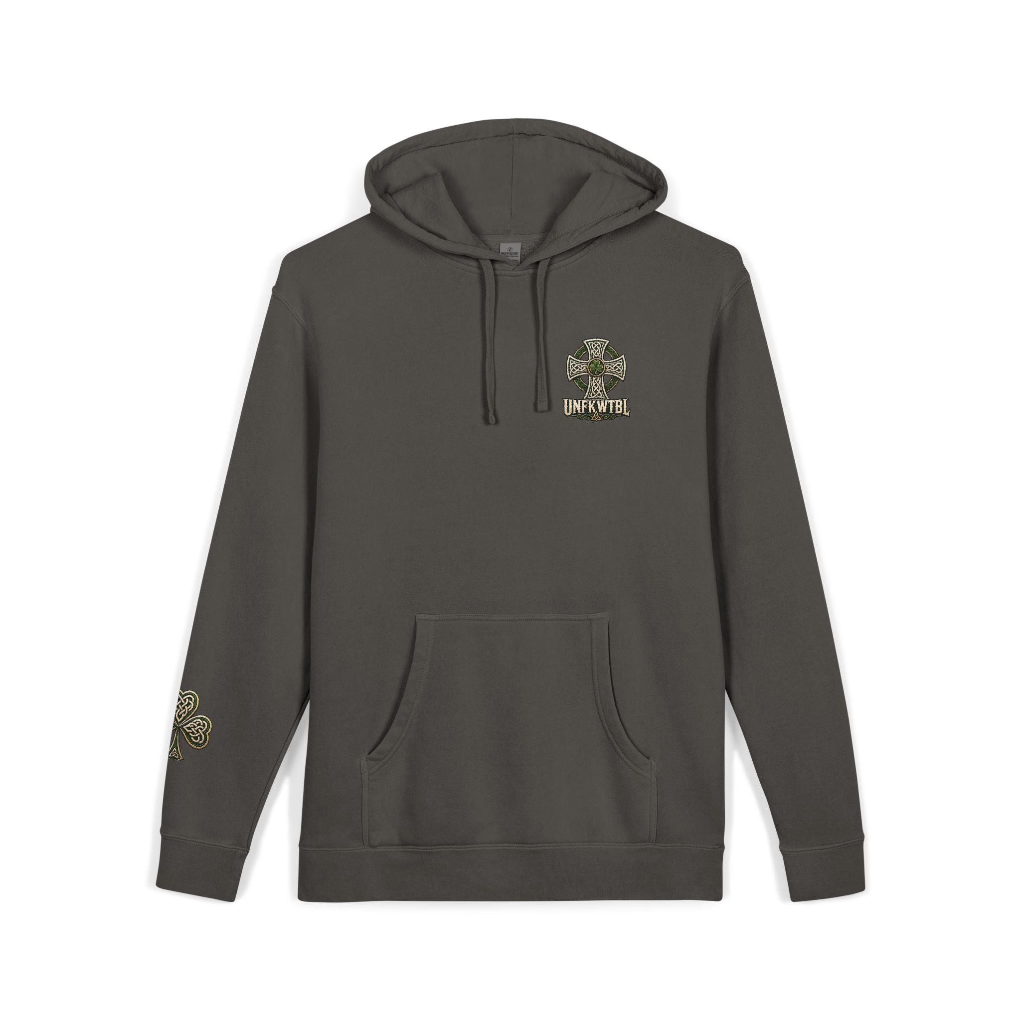 Grim Reaper Celtic Cross Hoodie — UNFKWTBL Pigment-Dyed Pullover