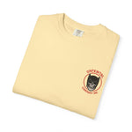 Folded beige unisex T-shirt featuring Batman Holographic Ghostface skull design on chest