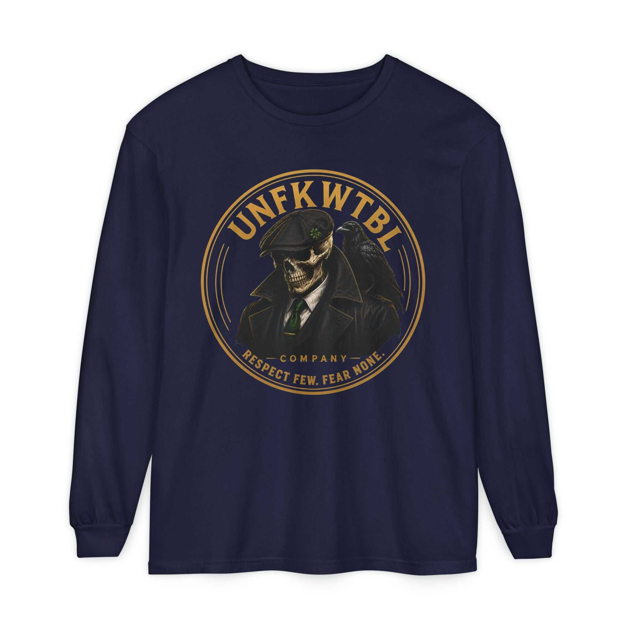 UNFKWTBL Skull Detective Long Sleeve T‑Shirt — "Respect Few, Fear None"