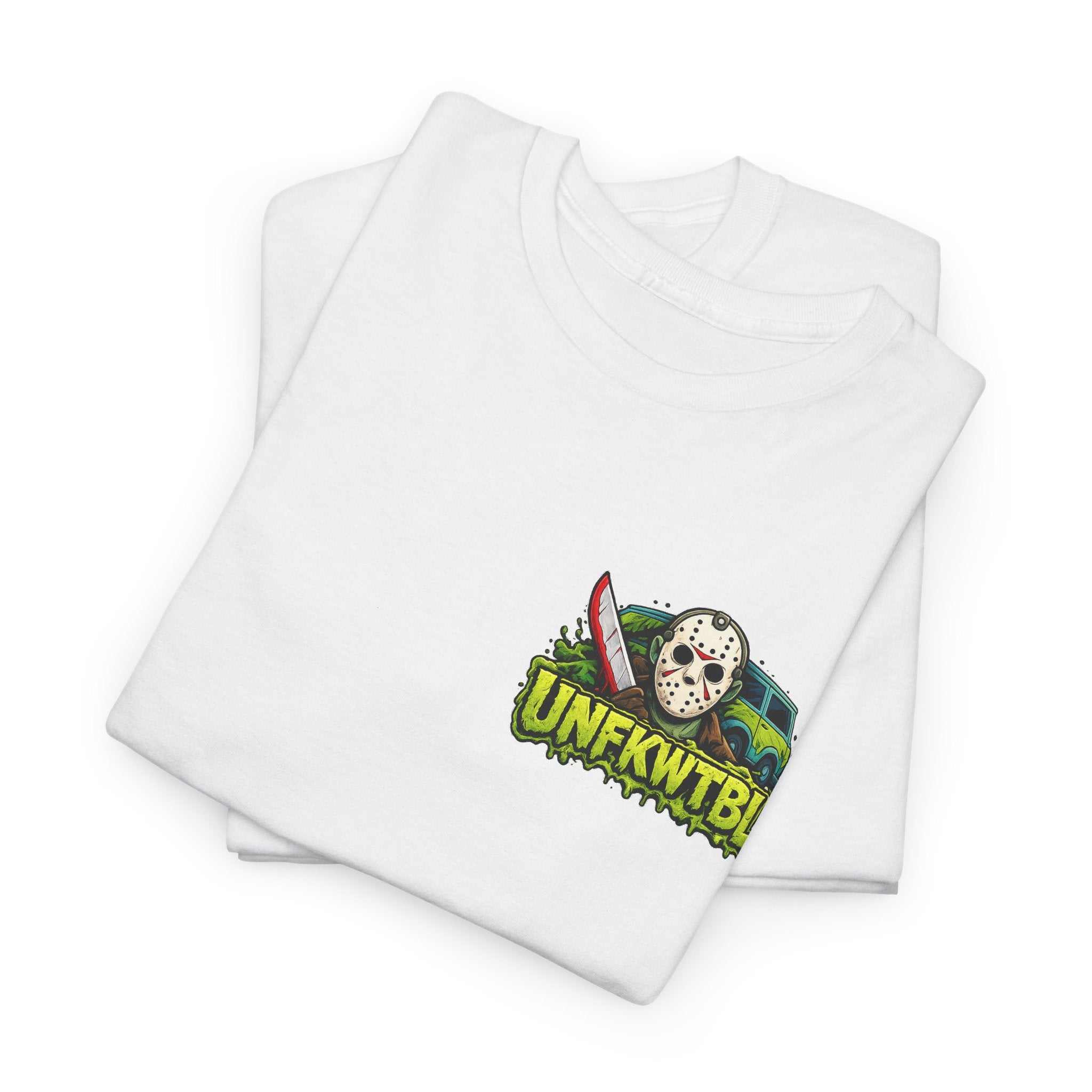 T-Shirt with Jason Voorhees Hanging with Mystery Crew Design