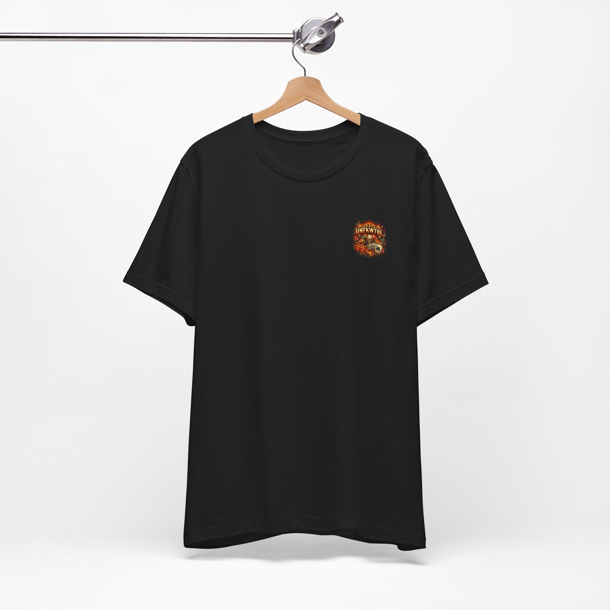 Poker Skull Tee — "The House Is Afraid" Graphic Playing Cards Shirt