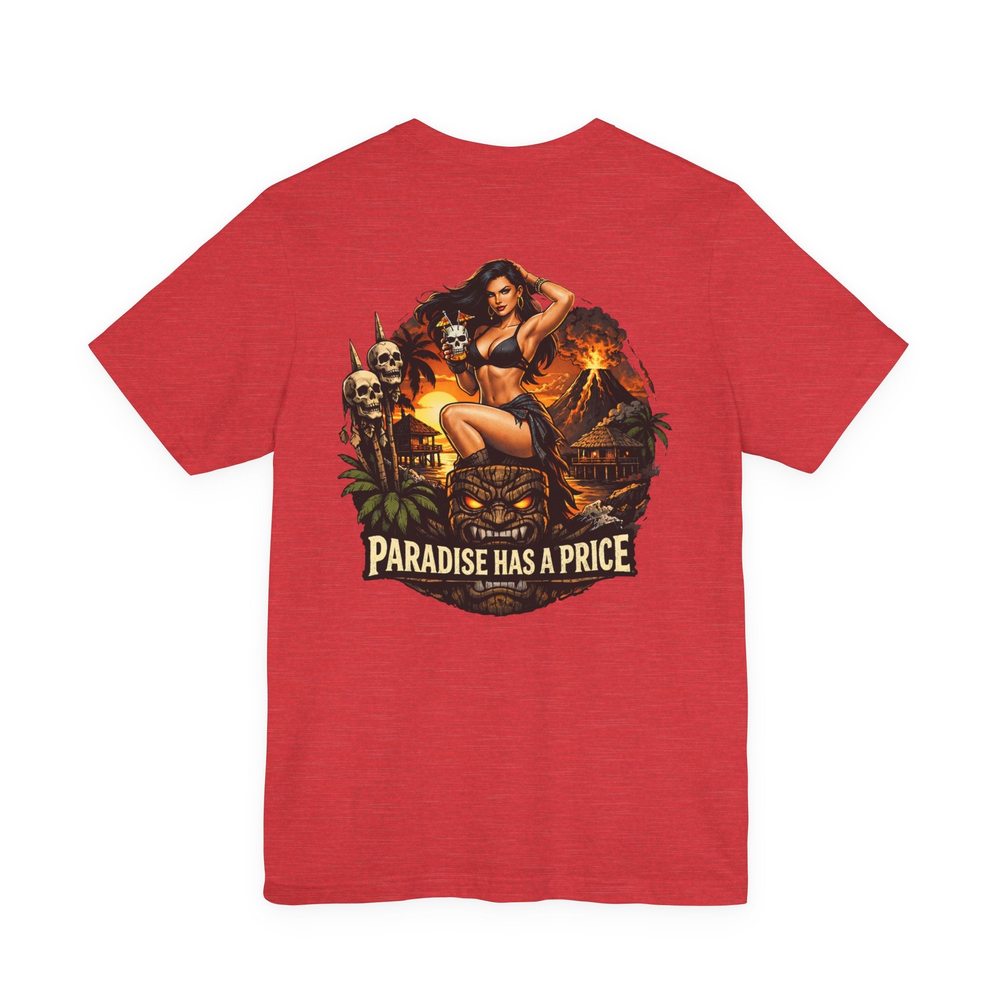 Paradise Has a Price T-Shirt — Tropical Pinup Skull Island Graphic Tee