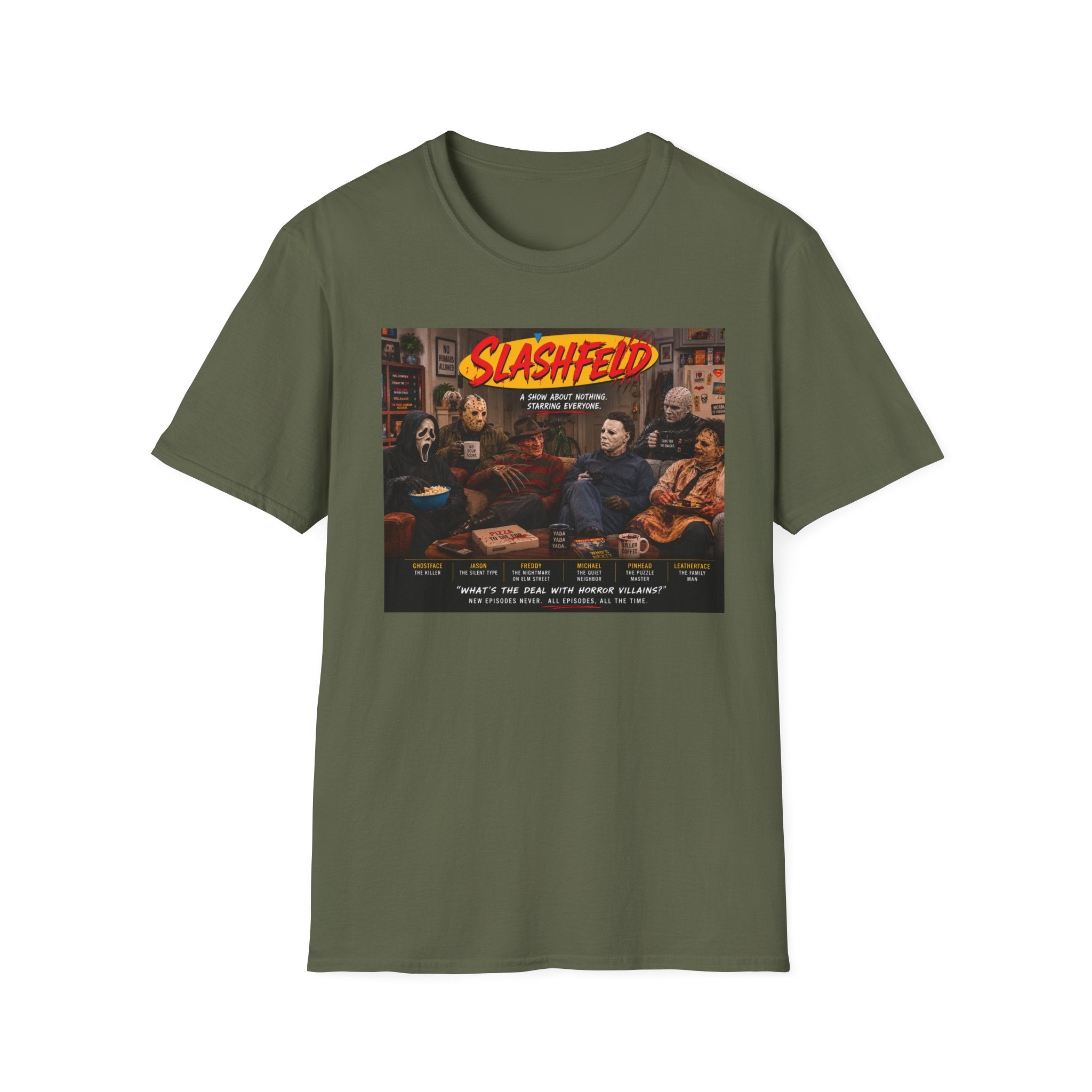 Slashfield T-Shirt — Horror Icons Movie Night Graphic Tee